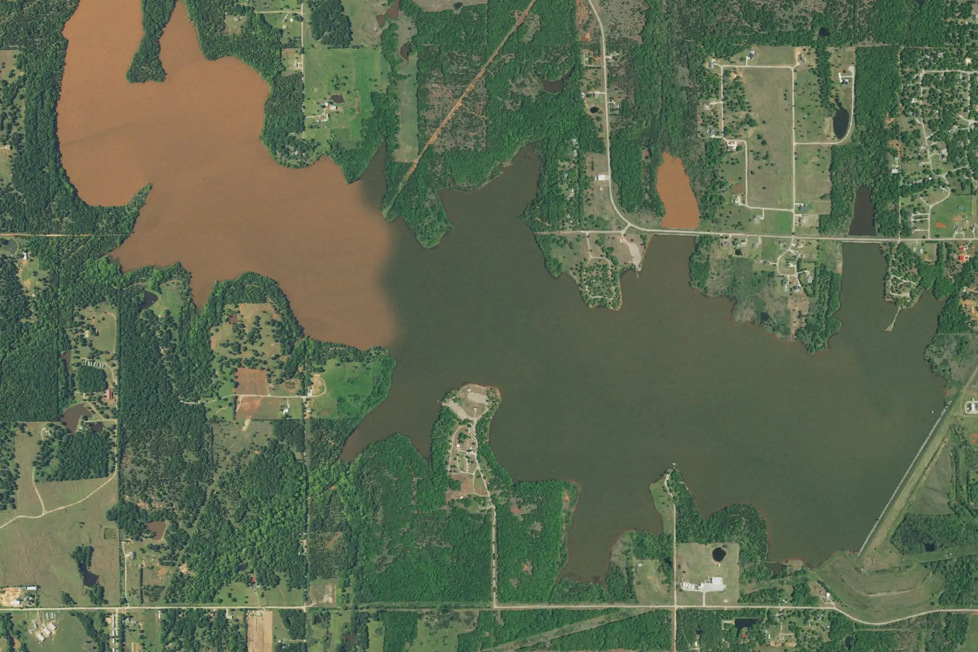 Aerial view of Bell Cow Lake Campground