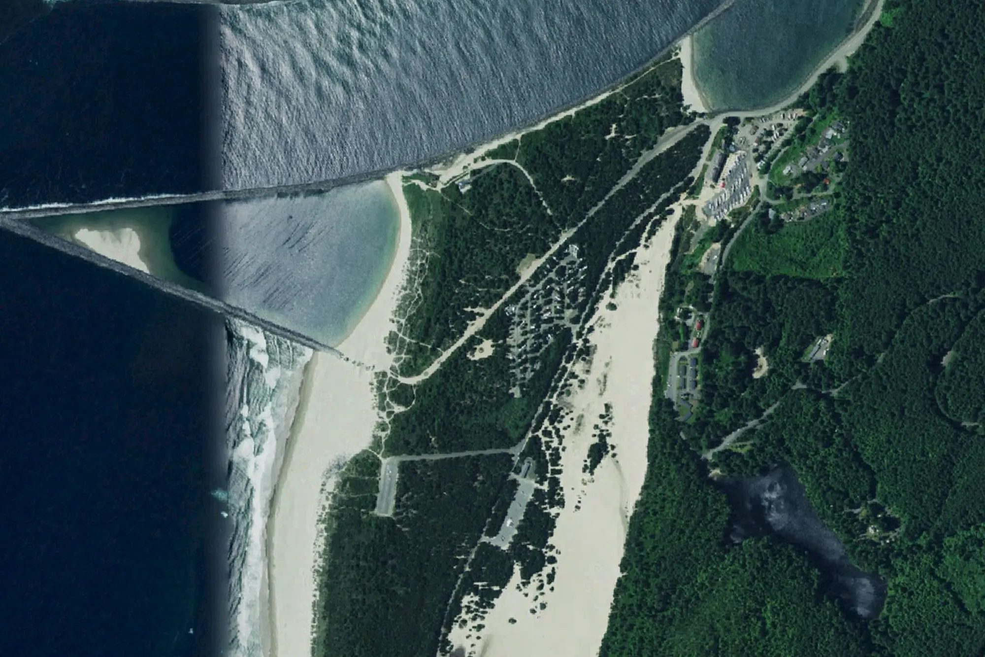 Aerial view of Ziolkouski Beach Park