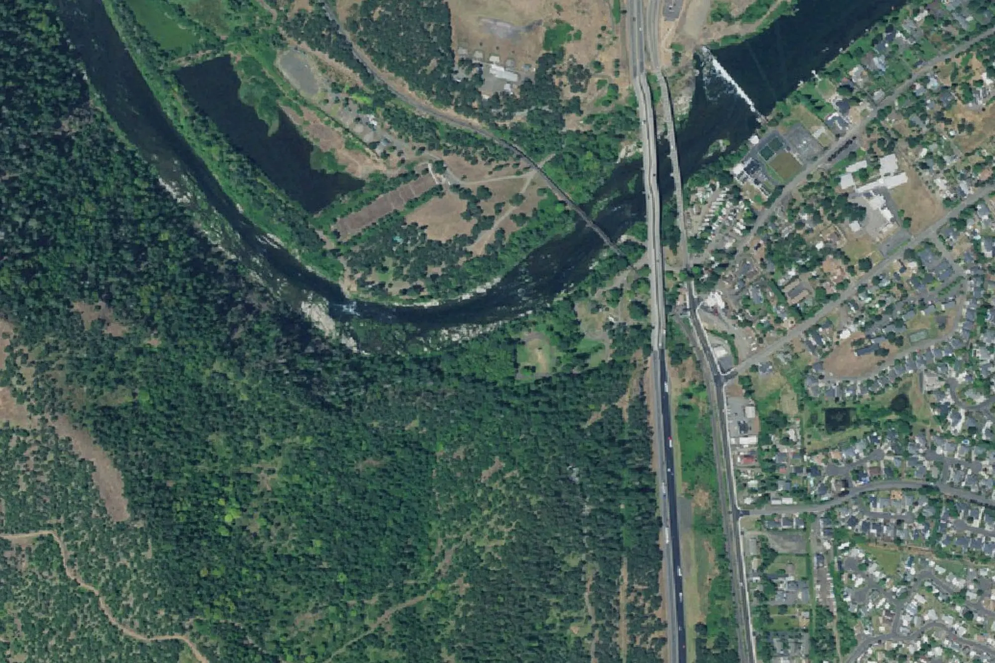 Aerial view of Amacher County Park