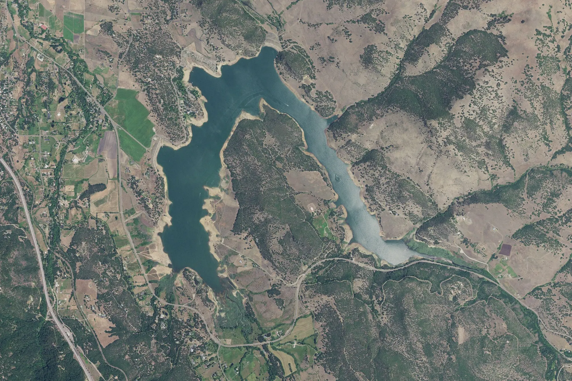 Aerial view of Emigrant Lake