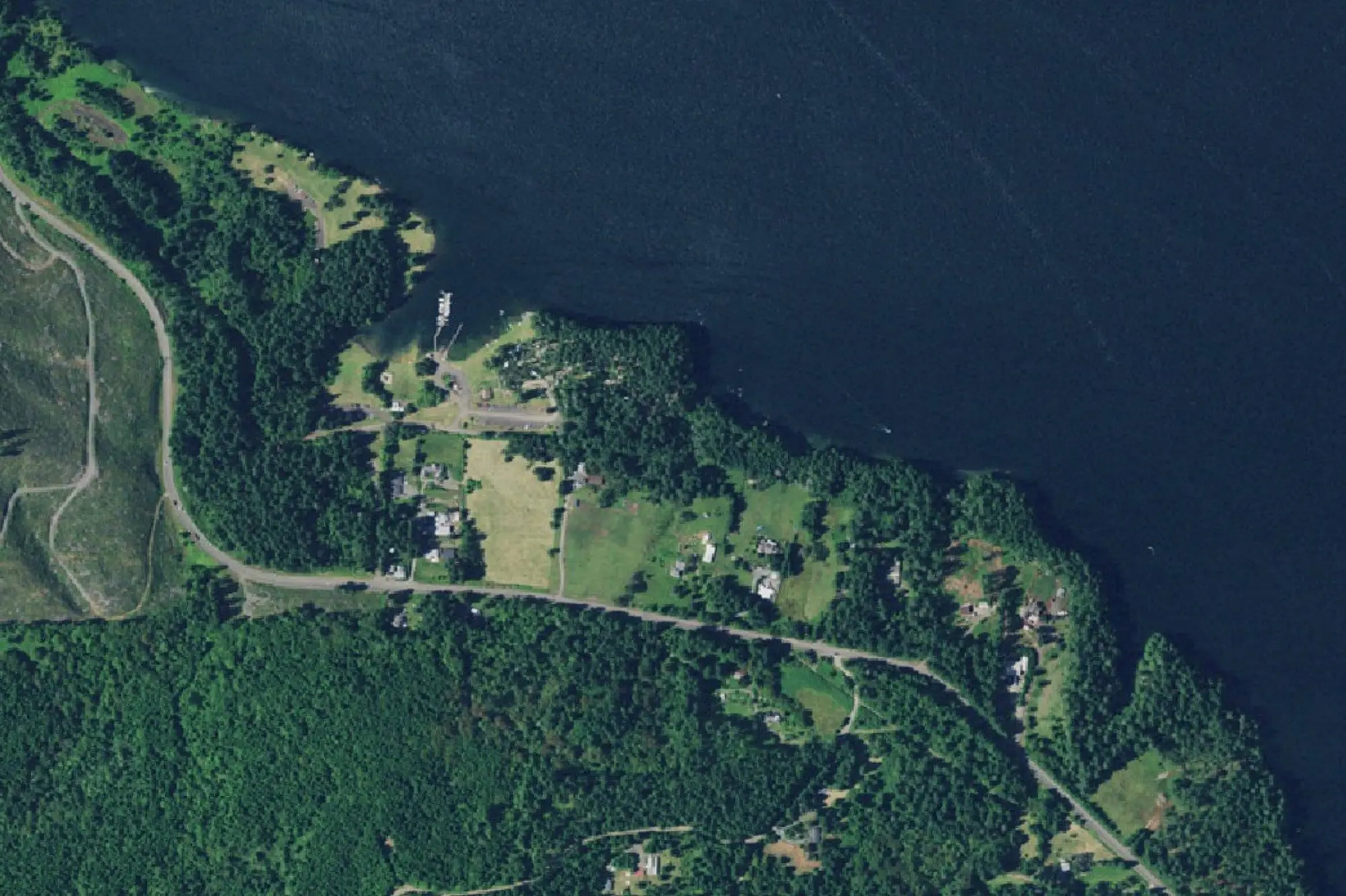 Aerial view of Baker Bay Park