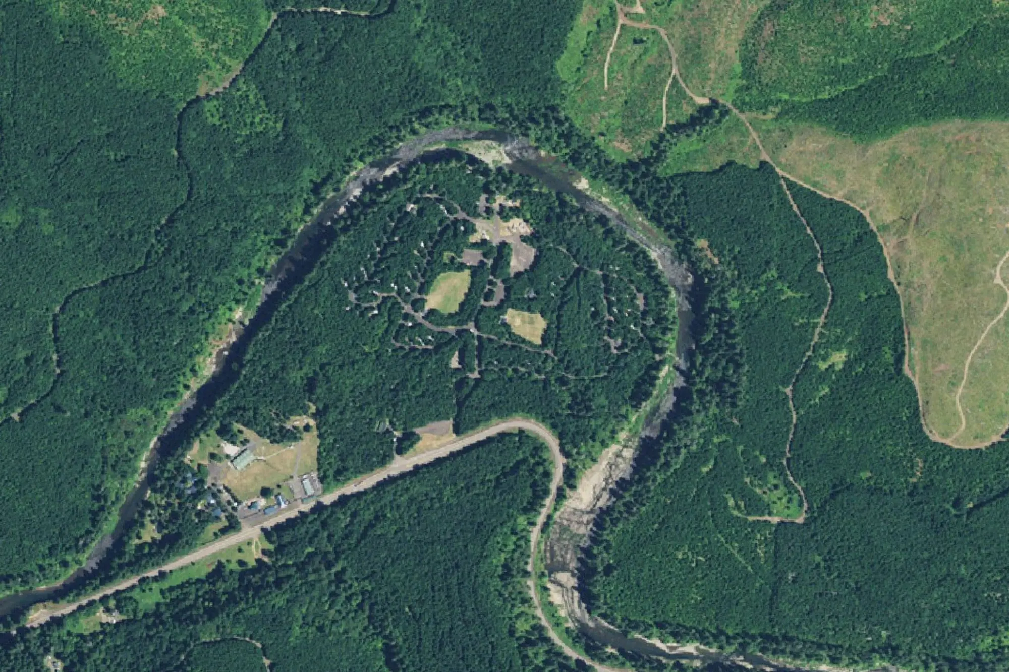 Aerial view of River Bend Park