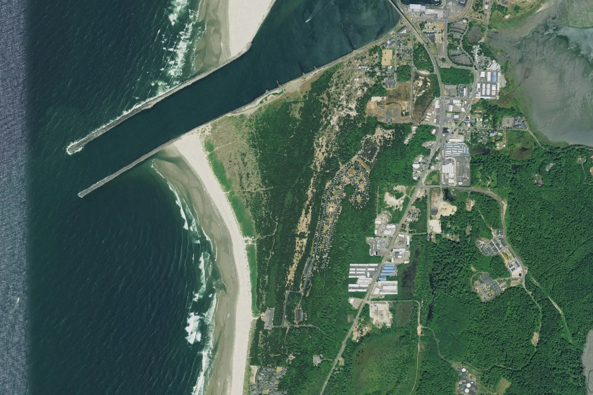 Aerial view of South Beach State Park
