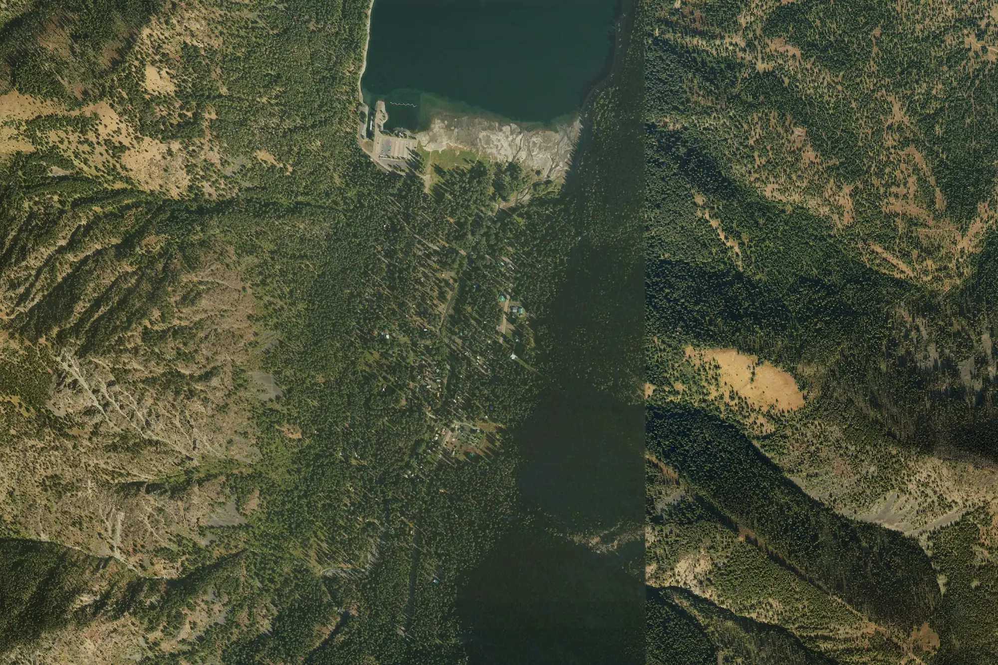 Aerial view of Wallowa Lake State Park