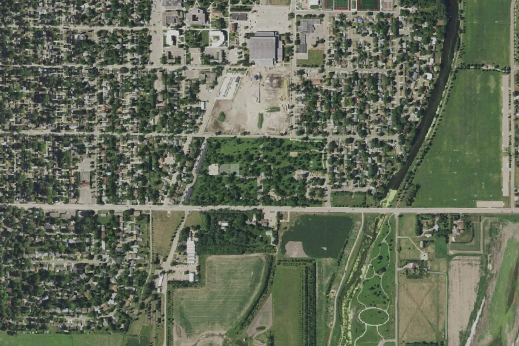 Aerial view of Melgaard Park