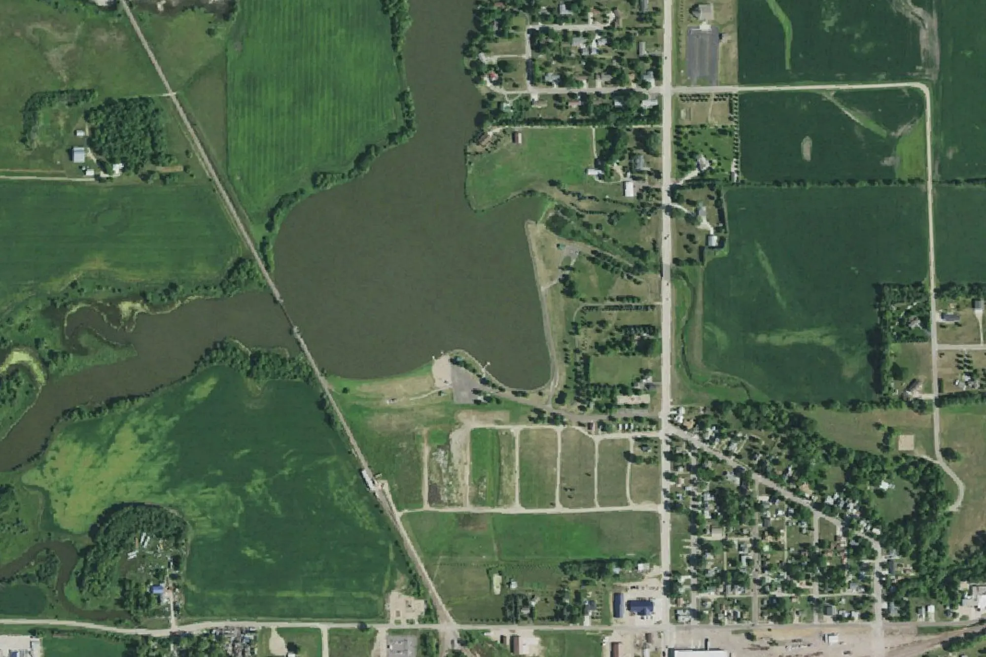 Aerial view of Lake Farley Park