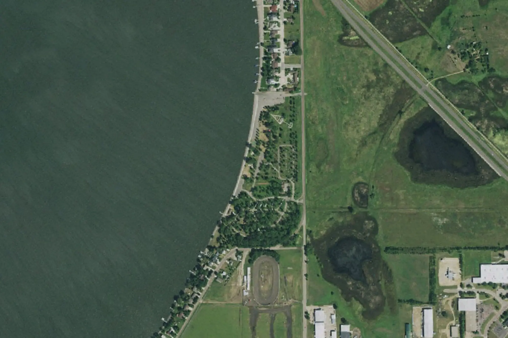 Aerial view of Stoke-Thomas Lake City Park