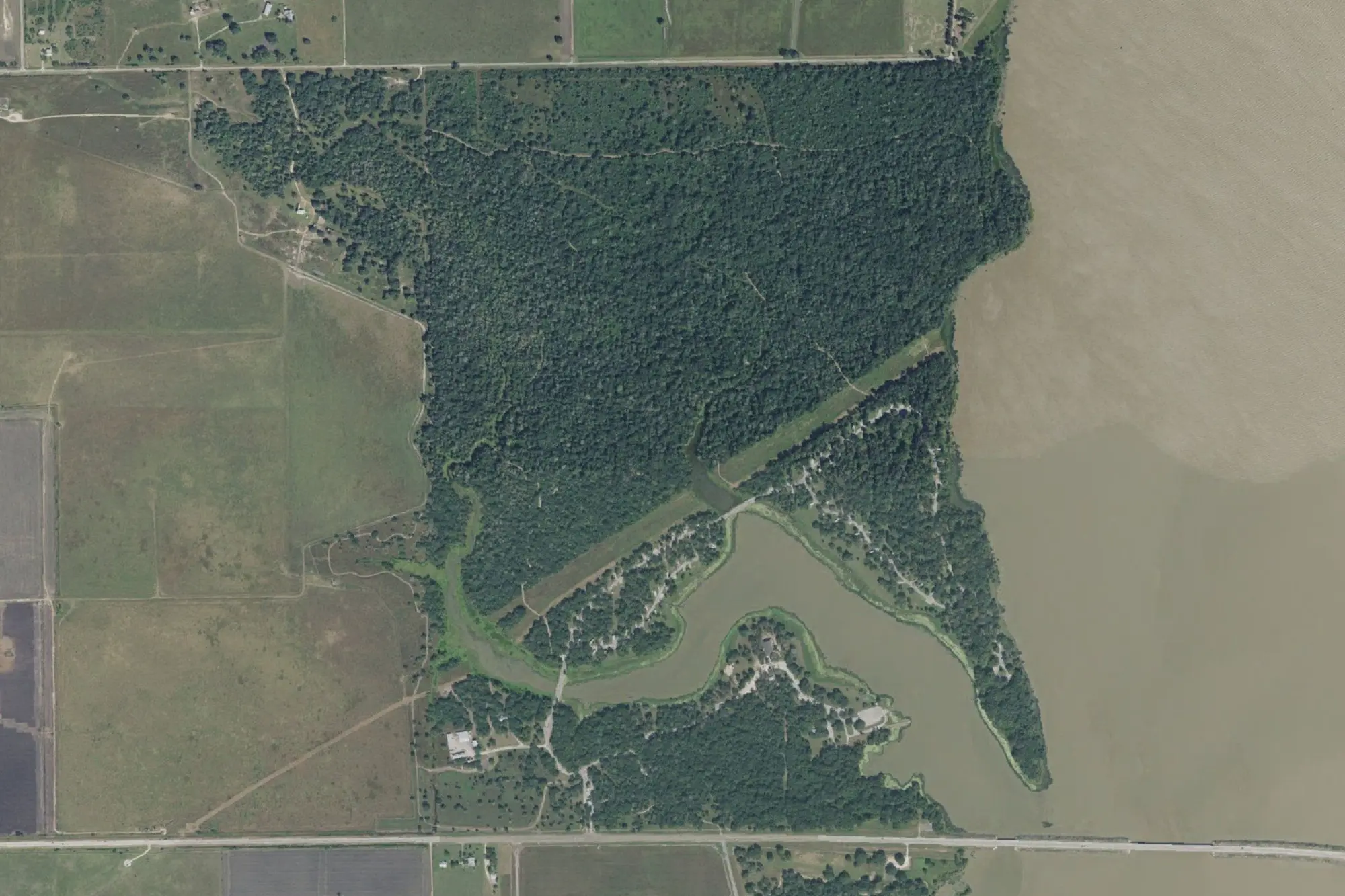 Aerial view of Texana Park & Campground
