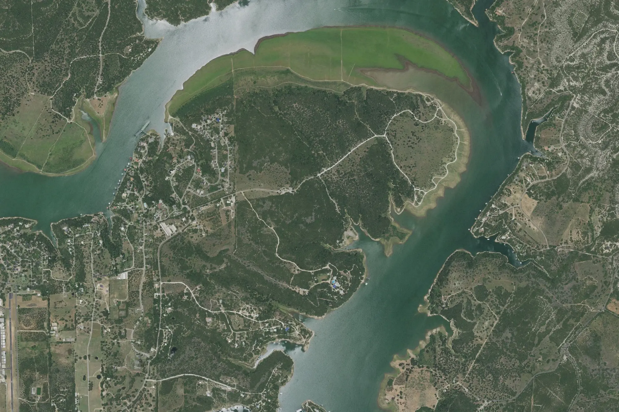 Aerial view of Muleshoe Bend Recreation Area