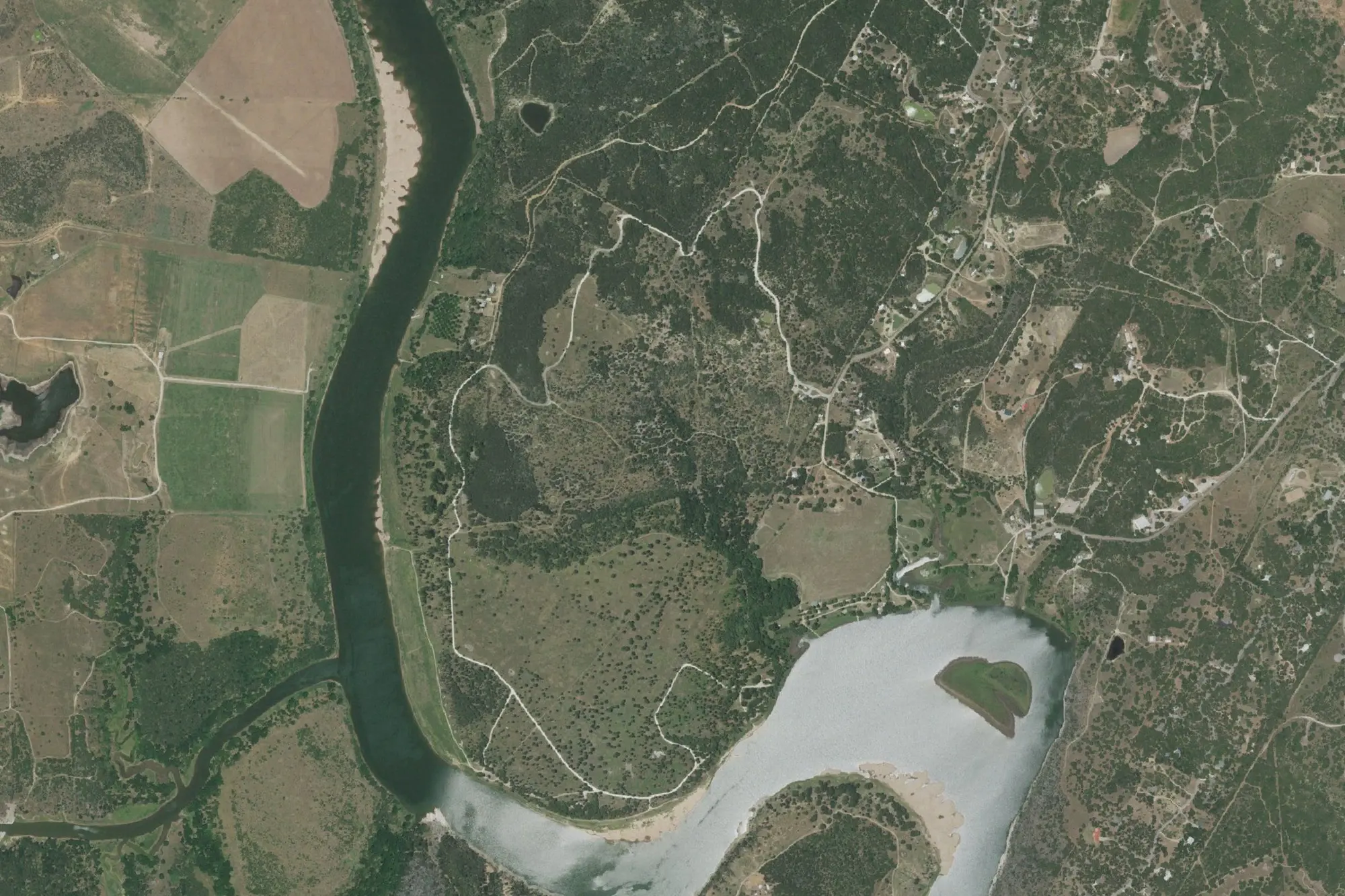 Aerial view of Shaffer Bend Recreation Area