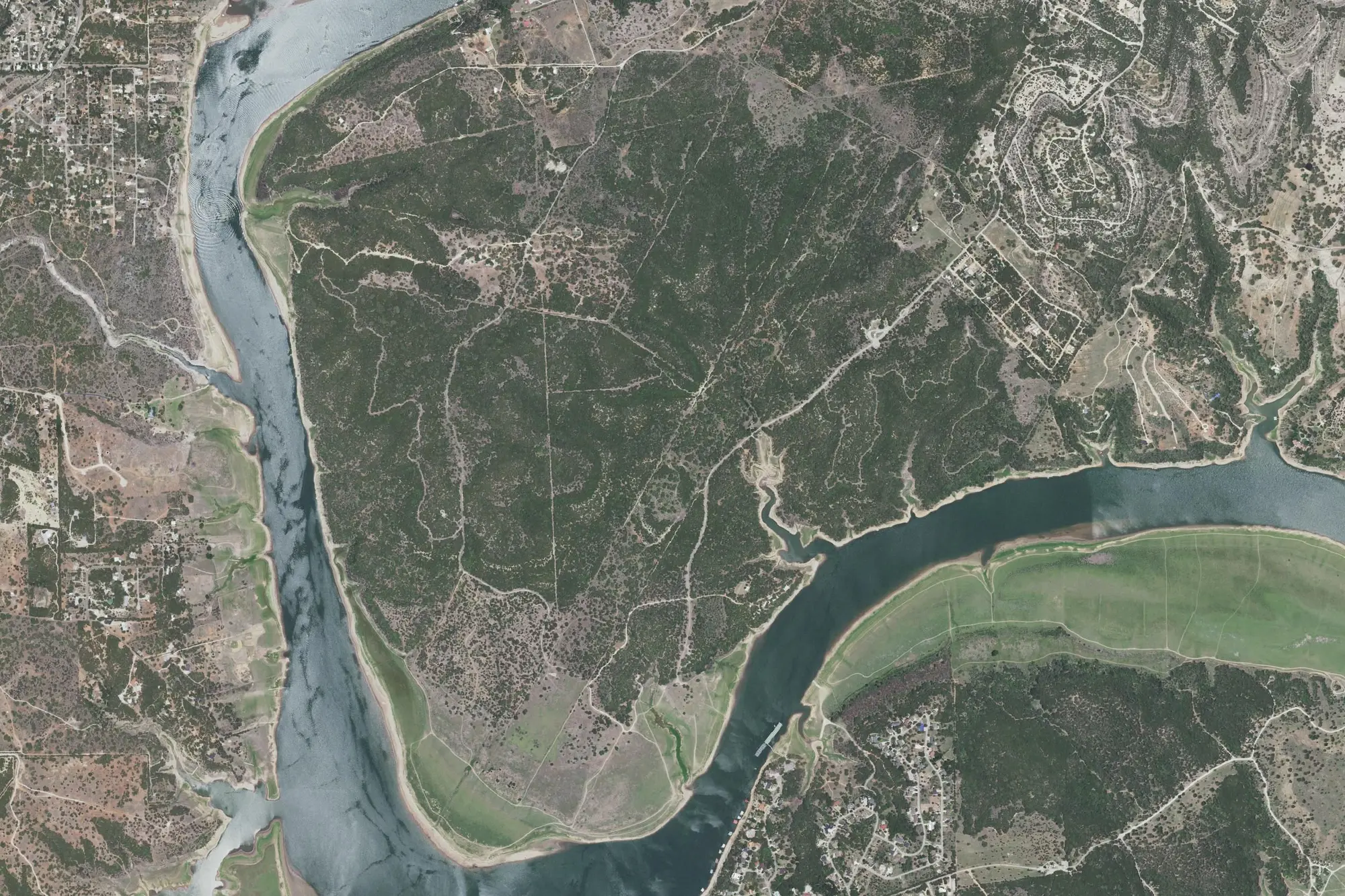 Aerial view of Turkey Bend Recreation Area