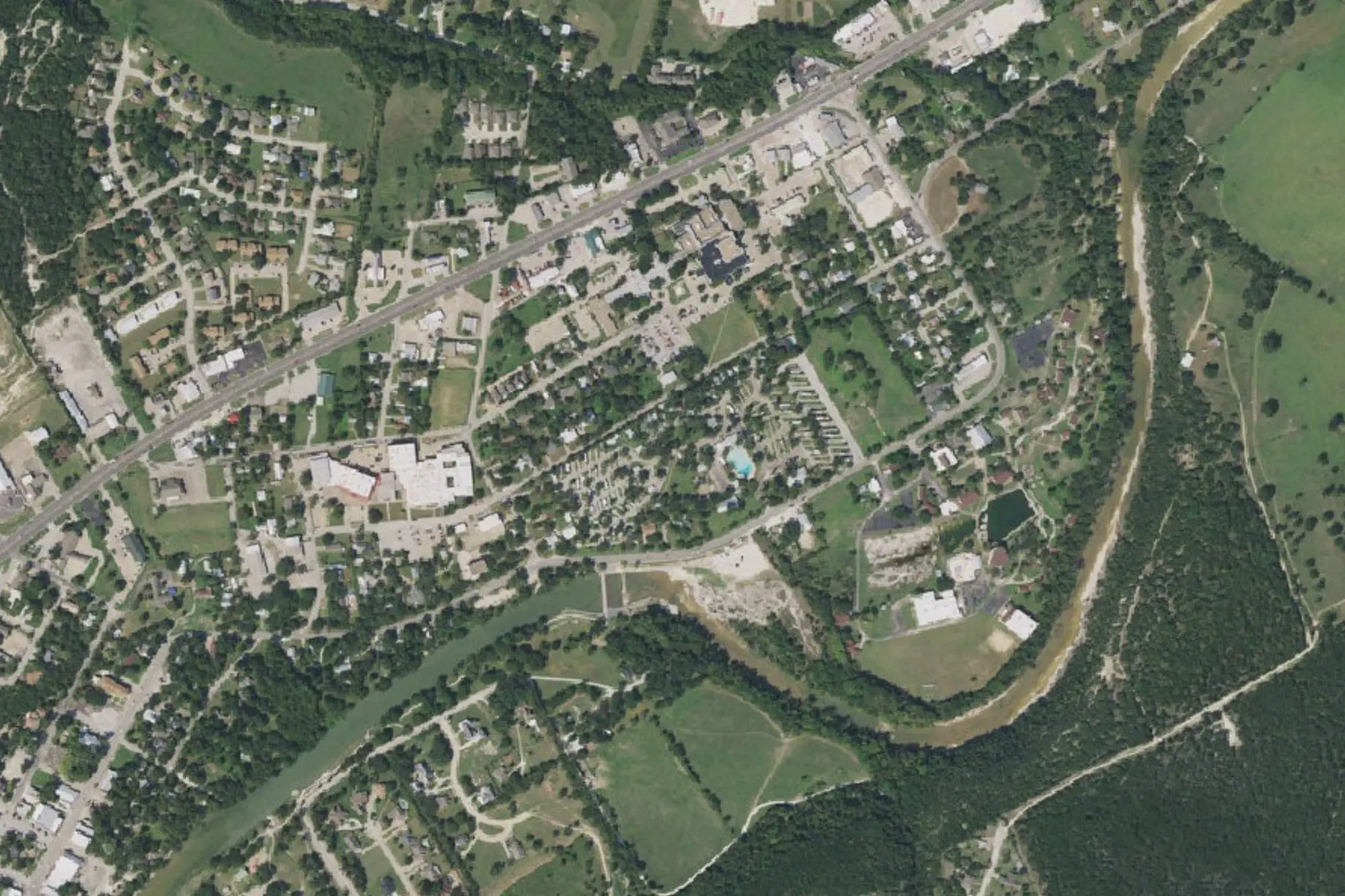 Aerial view of Oakdale Park