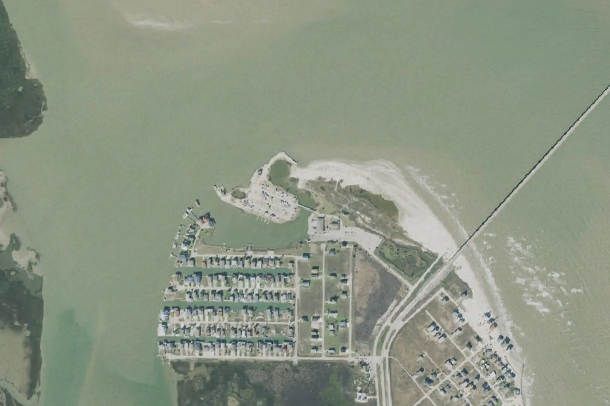 Aerial view of San Luis Pass County Park