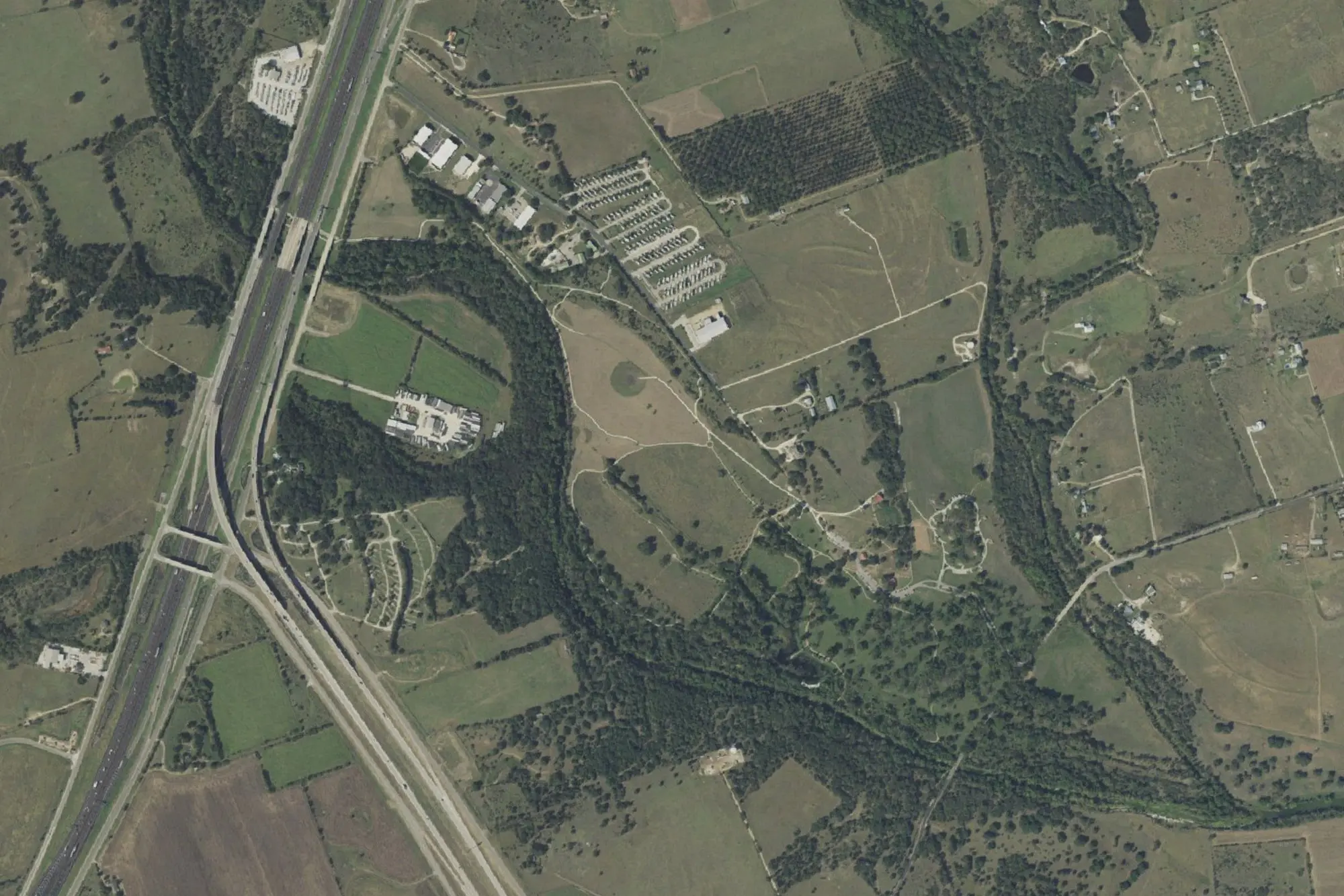 Aerial view of Berry Springs Park and Preserve