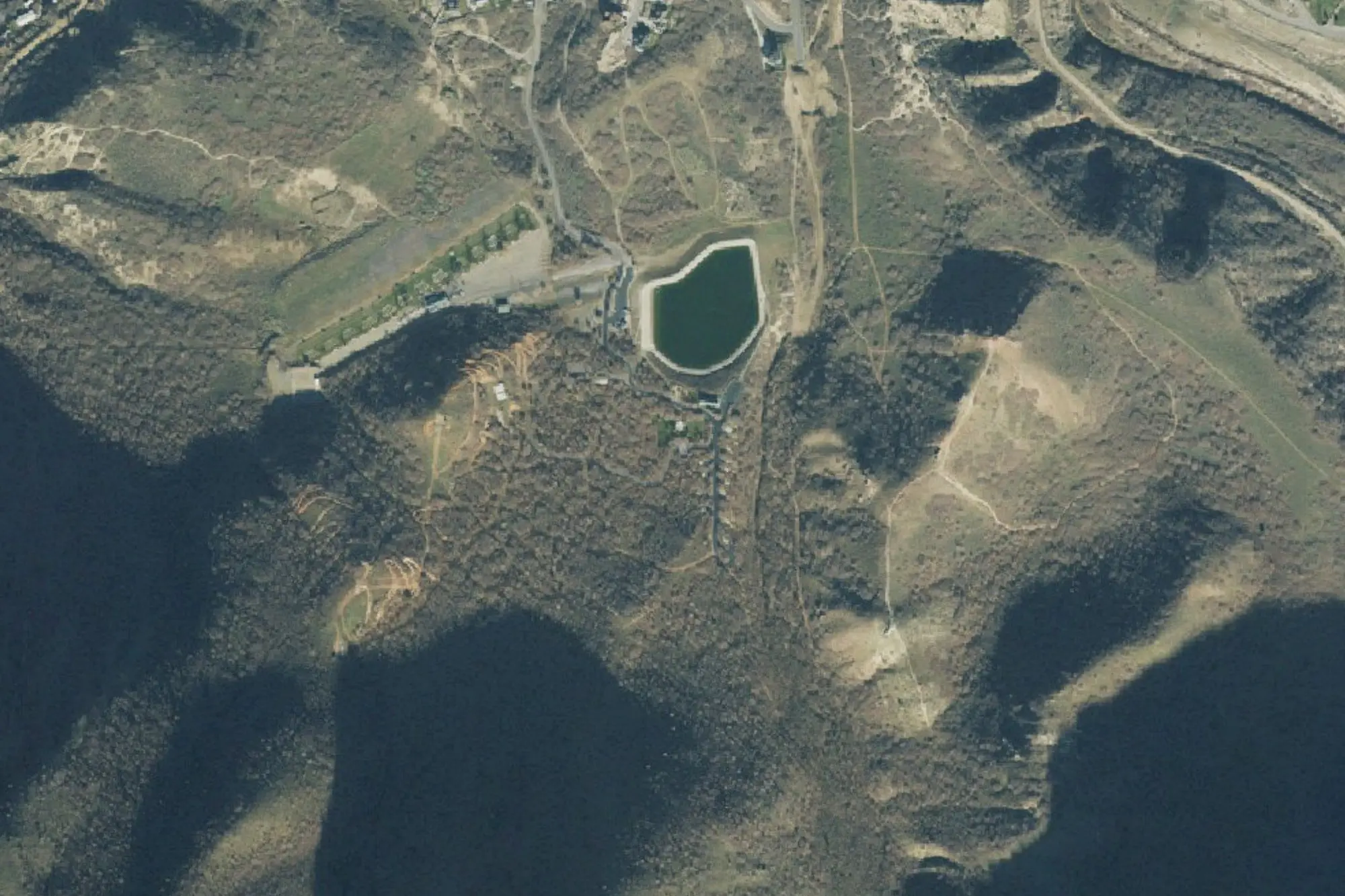 Aerial view of S.O. Campground