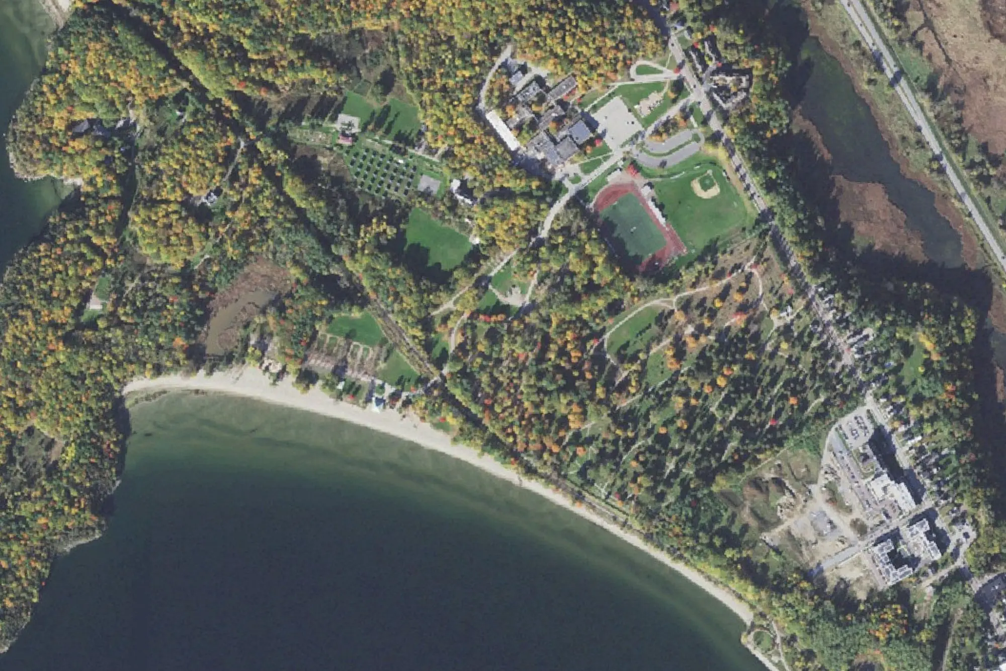 Aerial view of North Beach Campground