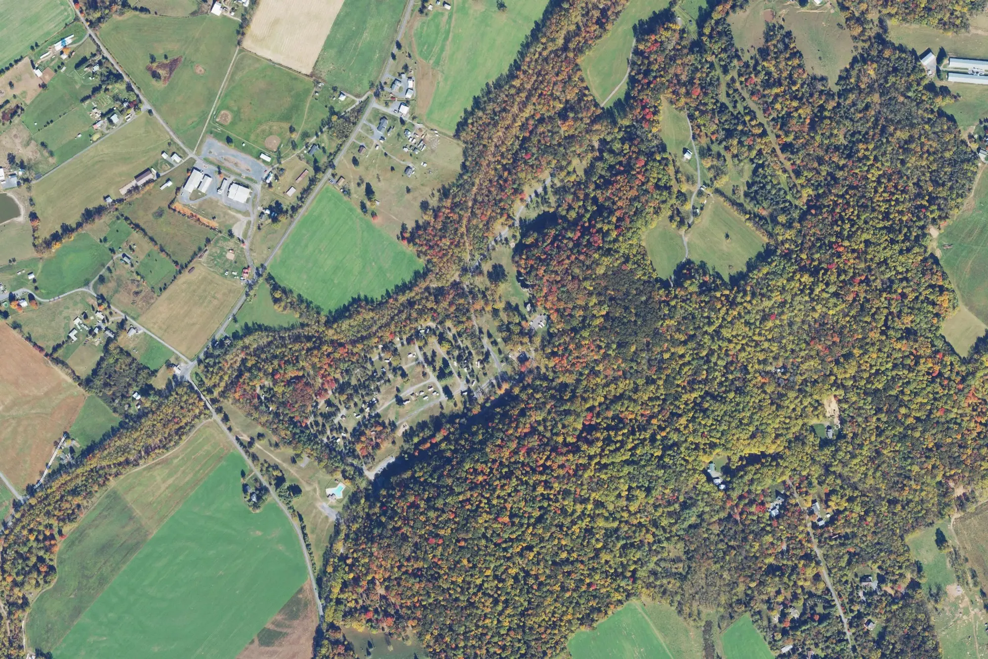 Aerial view of Natural Chimneys Regional Park