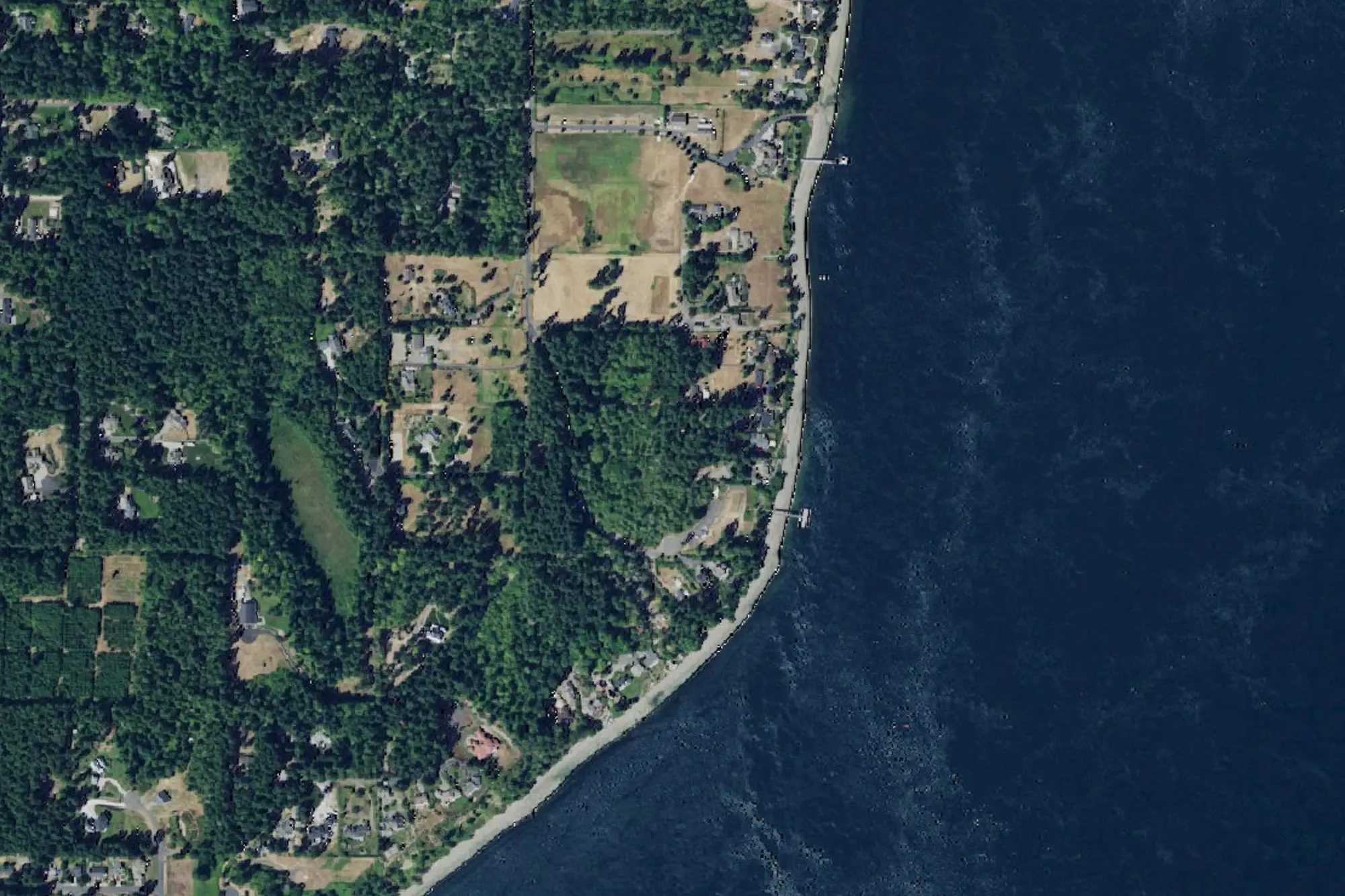 Aerial view of Fox Island Fishing Pier