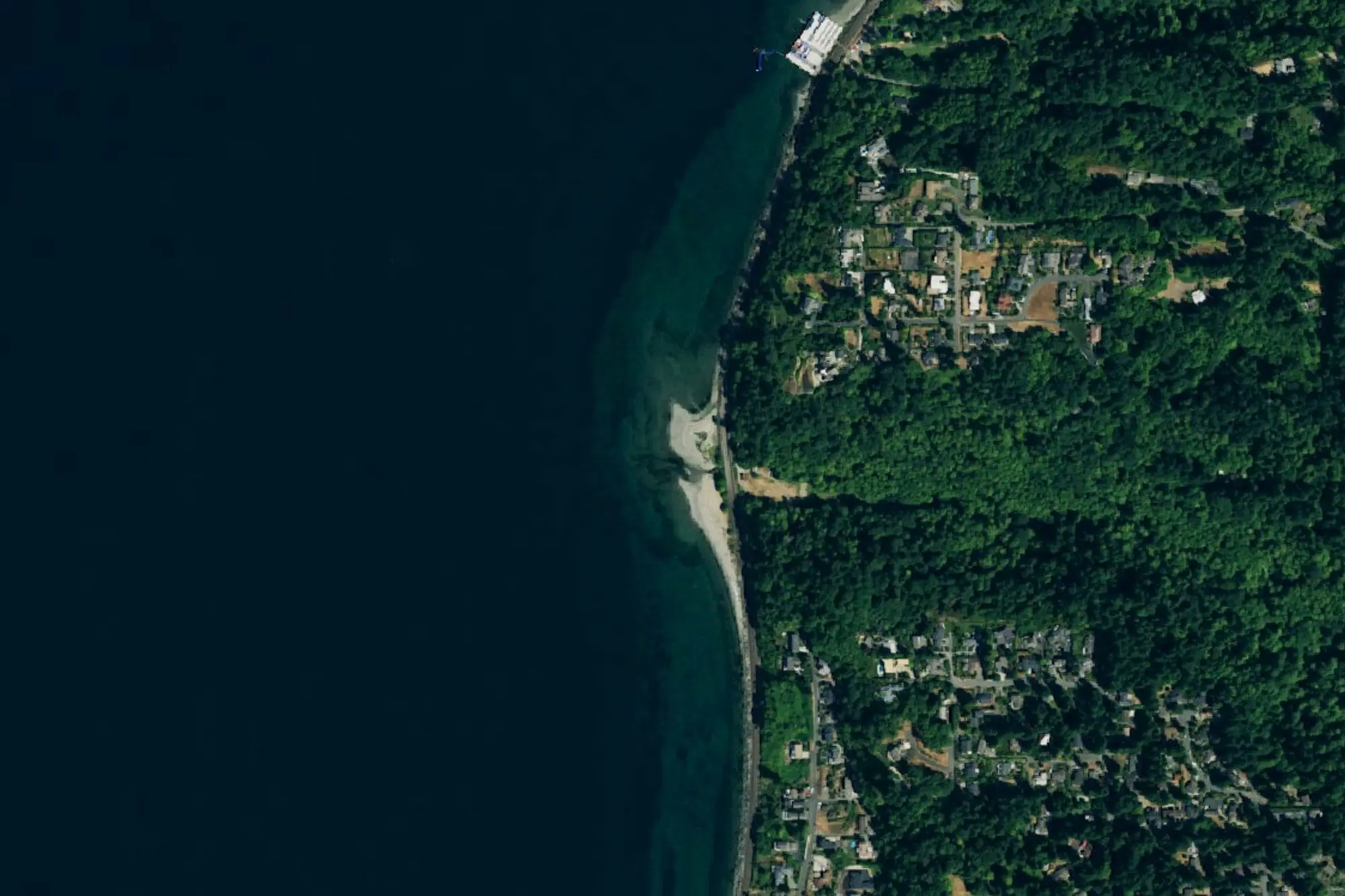 Aerial view of Meadowdale Beach Park