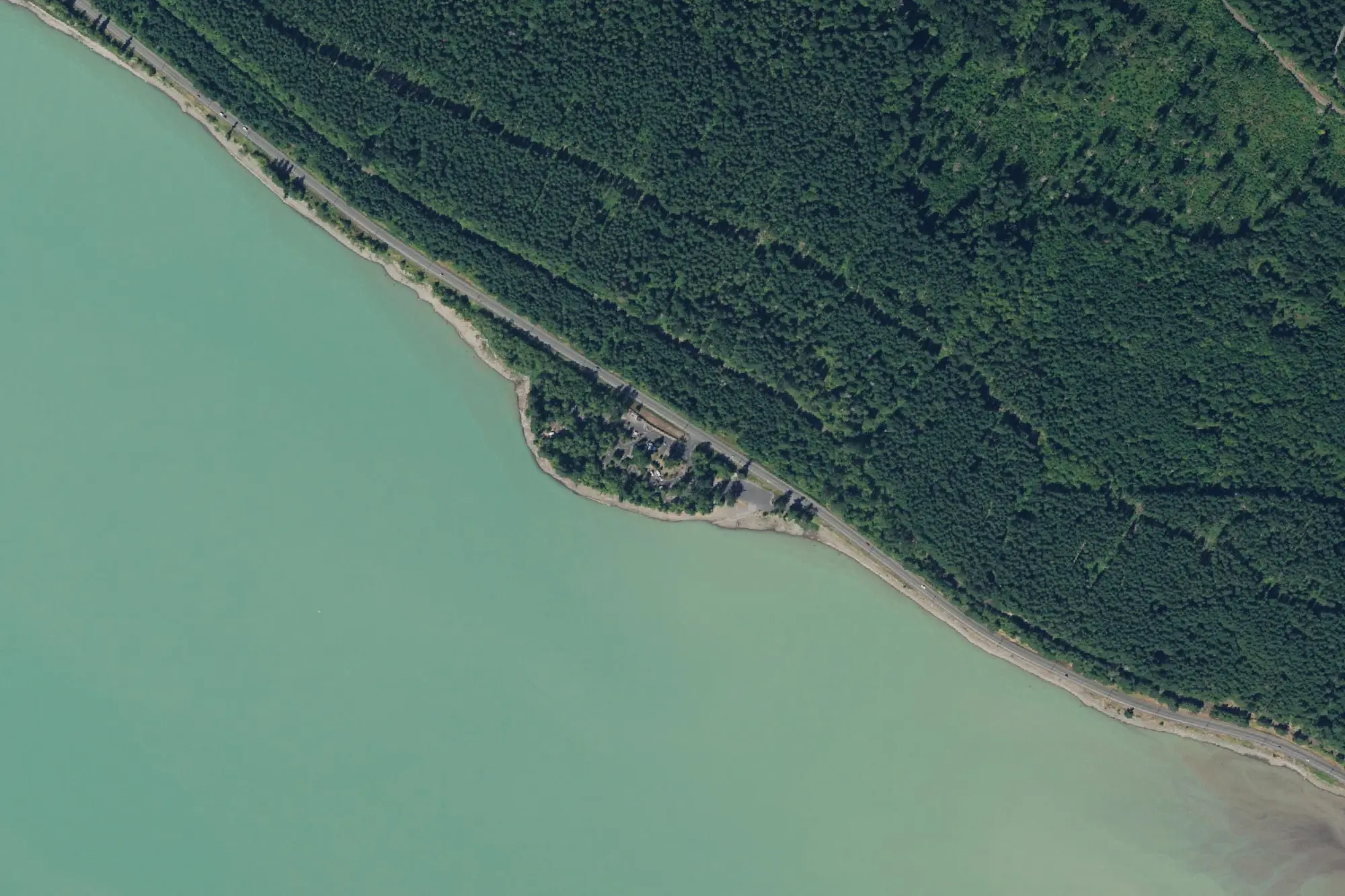 Aerial view of Rocky Point Beach