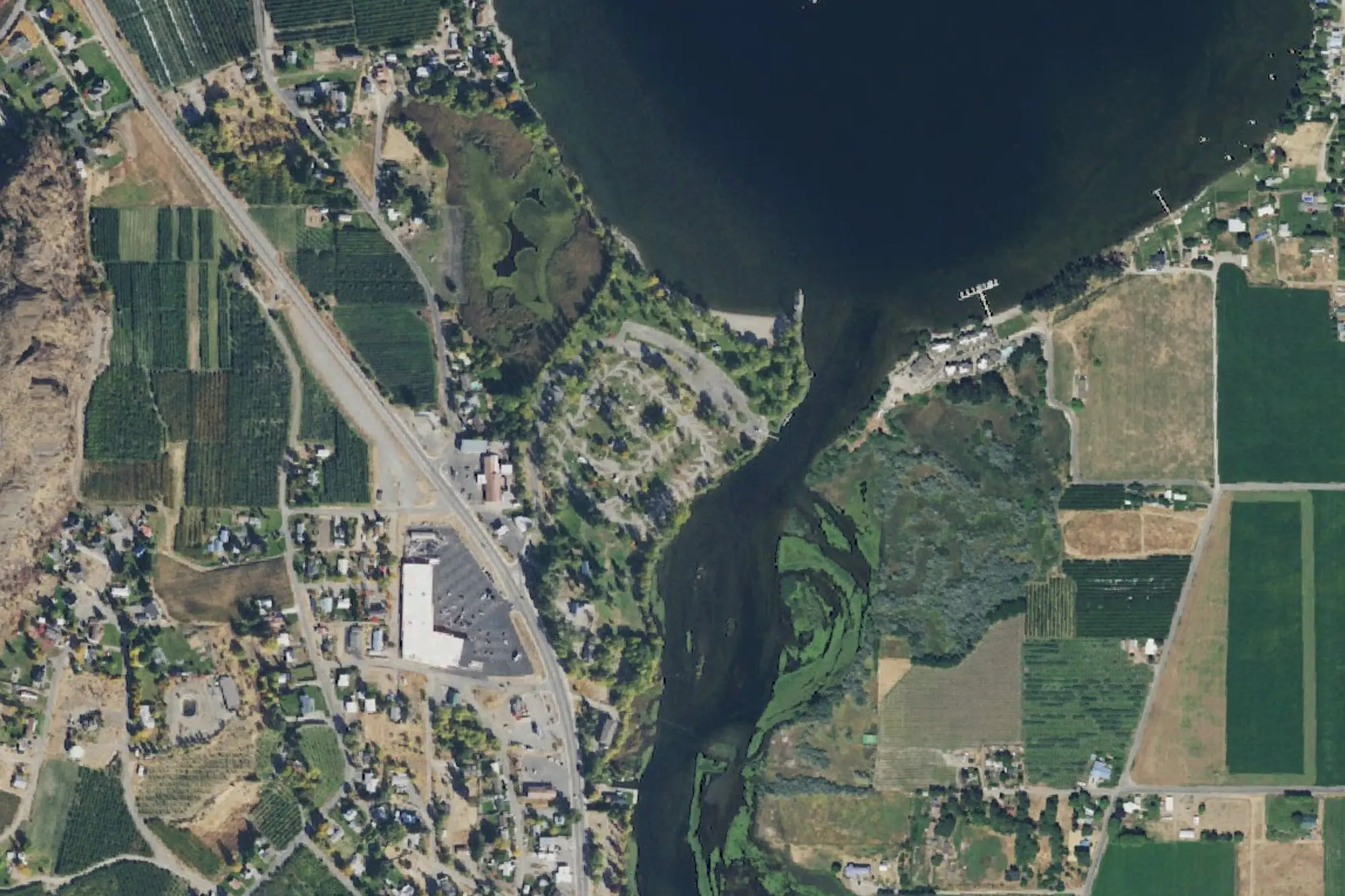 Aerial view of Osoyoos Lake Veteran's Memorial Park