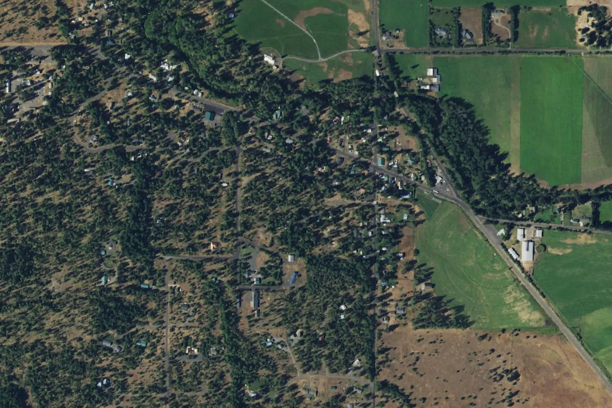 Aerial view of Guler Mount Adams County Park