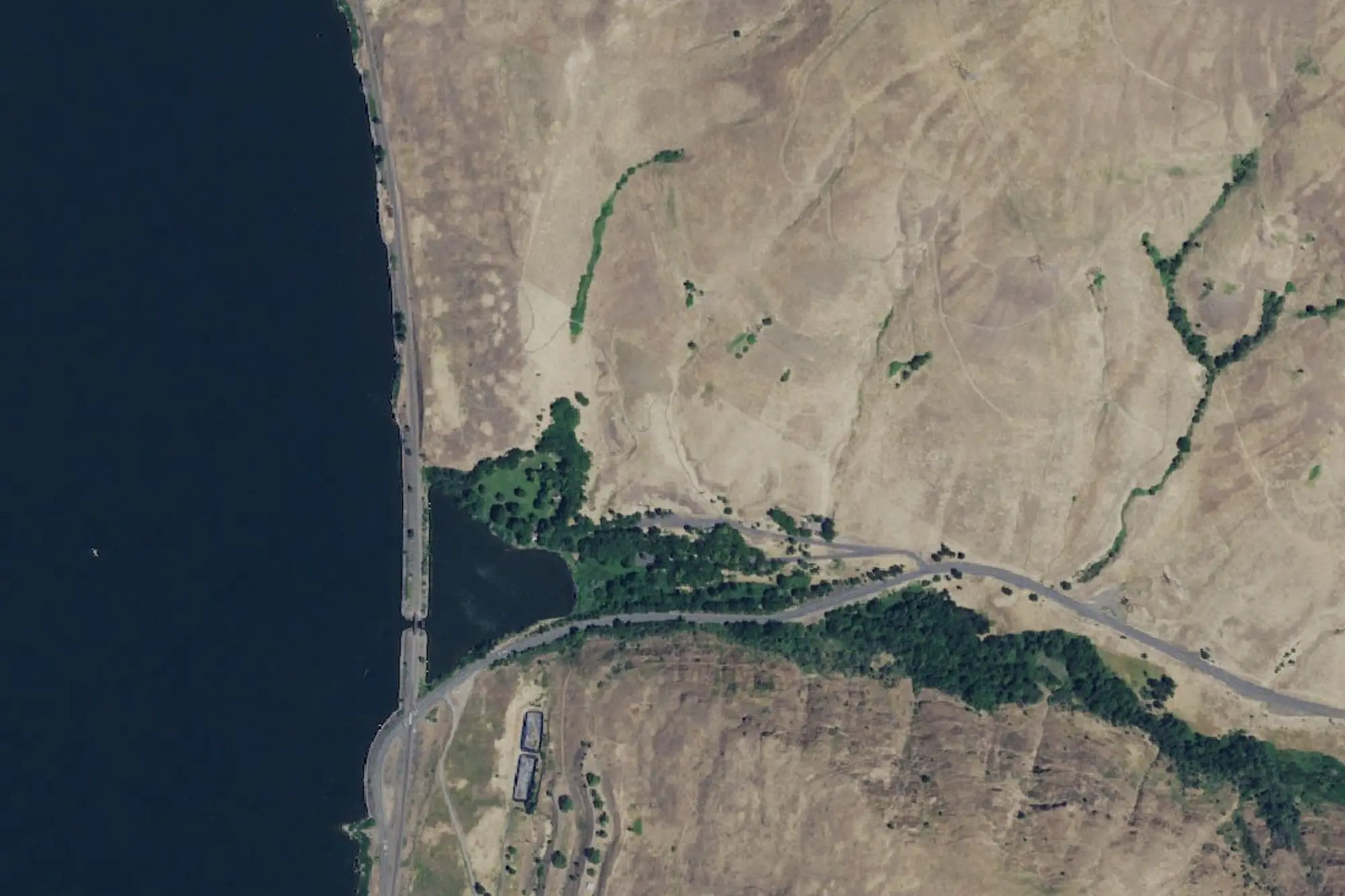 Aerial view of Wawawai County Park
