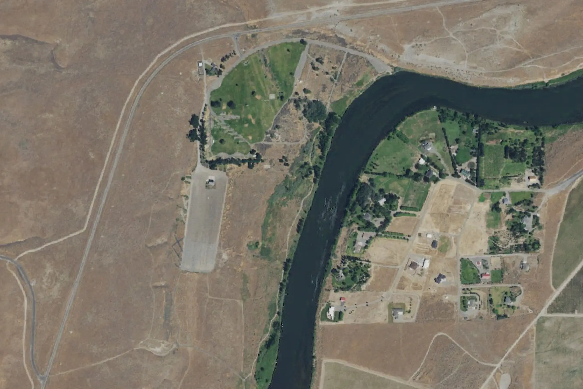 Aerial view of Horn Rapids County Park