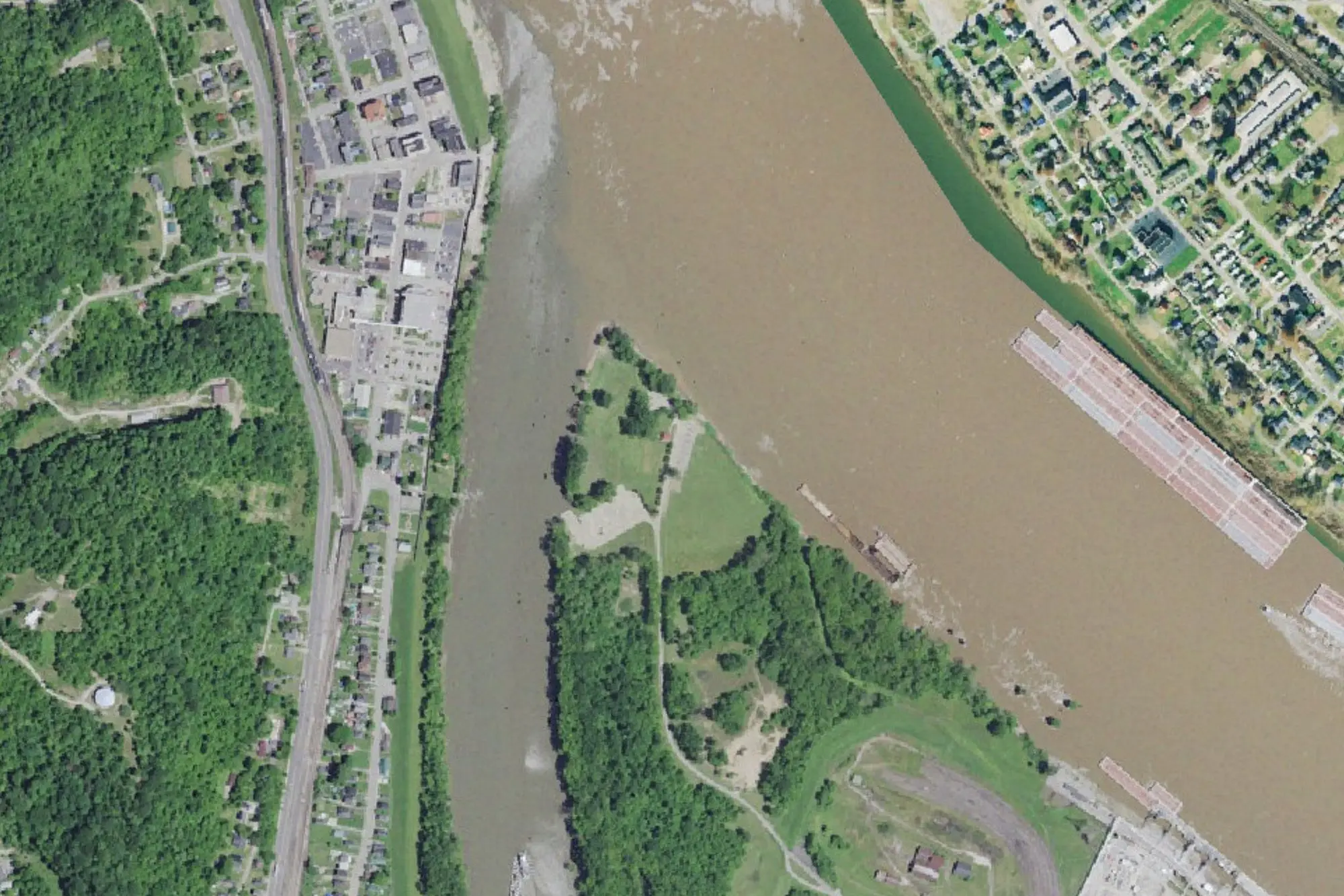Aerial view of Virginia Point Park