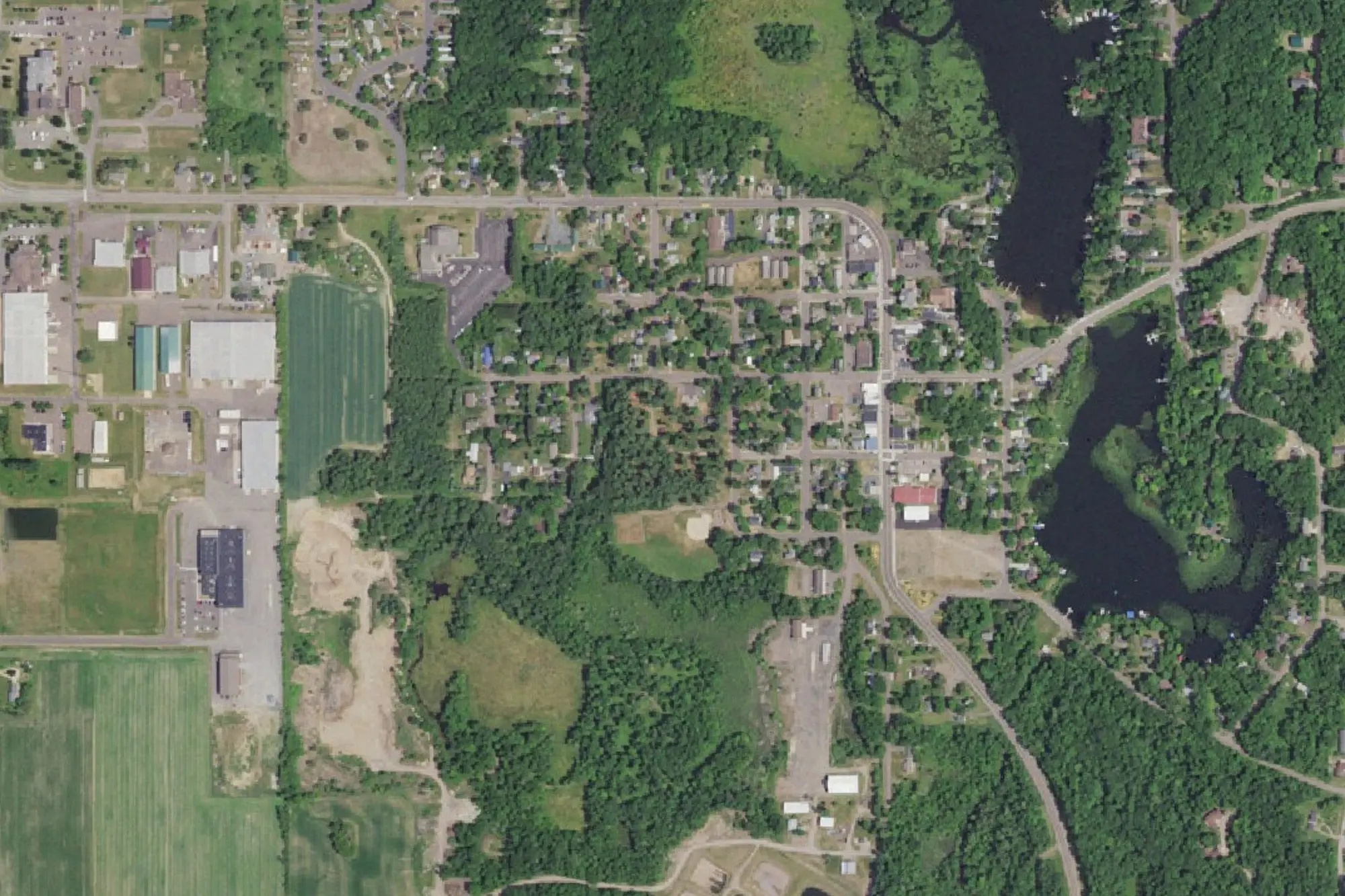 Aerial view of Park in Balsam Lake