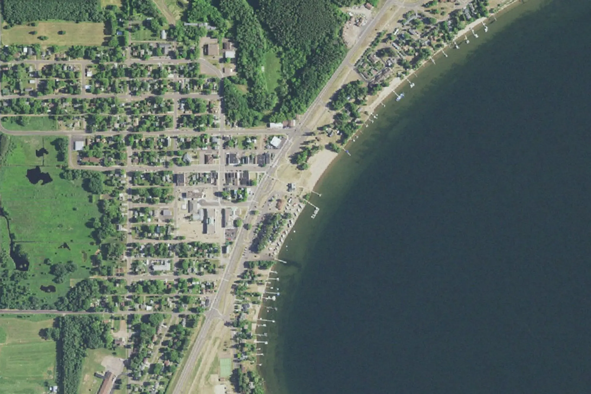 Aerial view of Shell Lake Municipal Campground