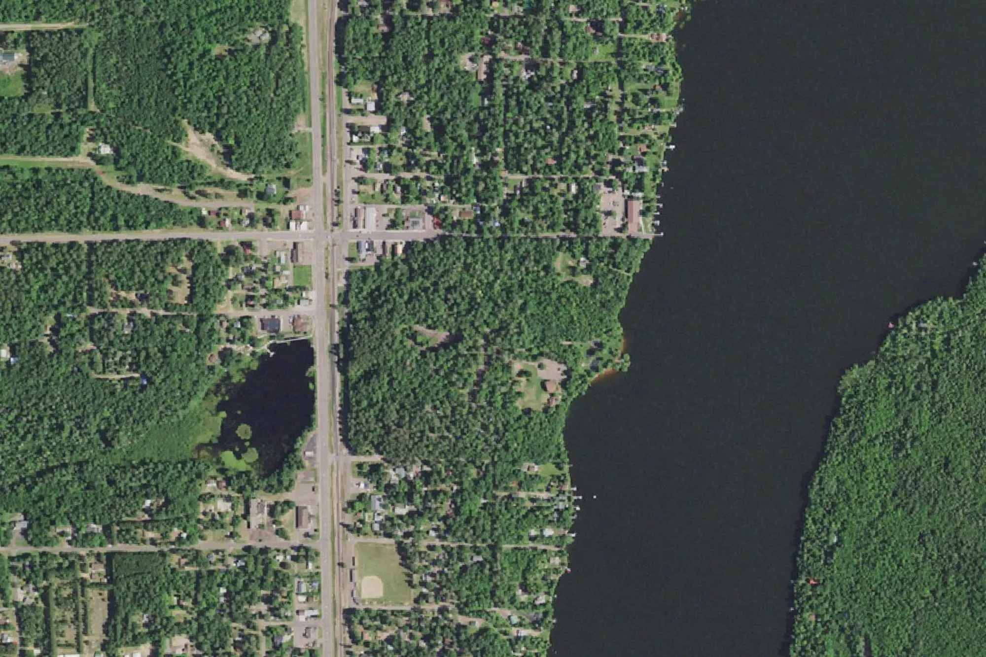 Aerial view of Lucius Woods County Park