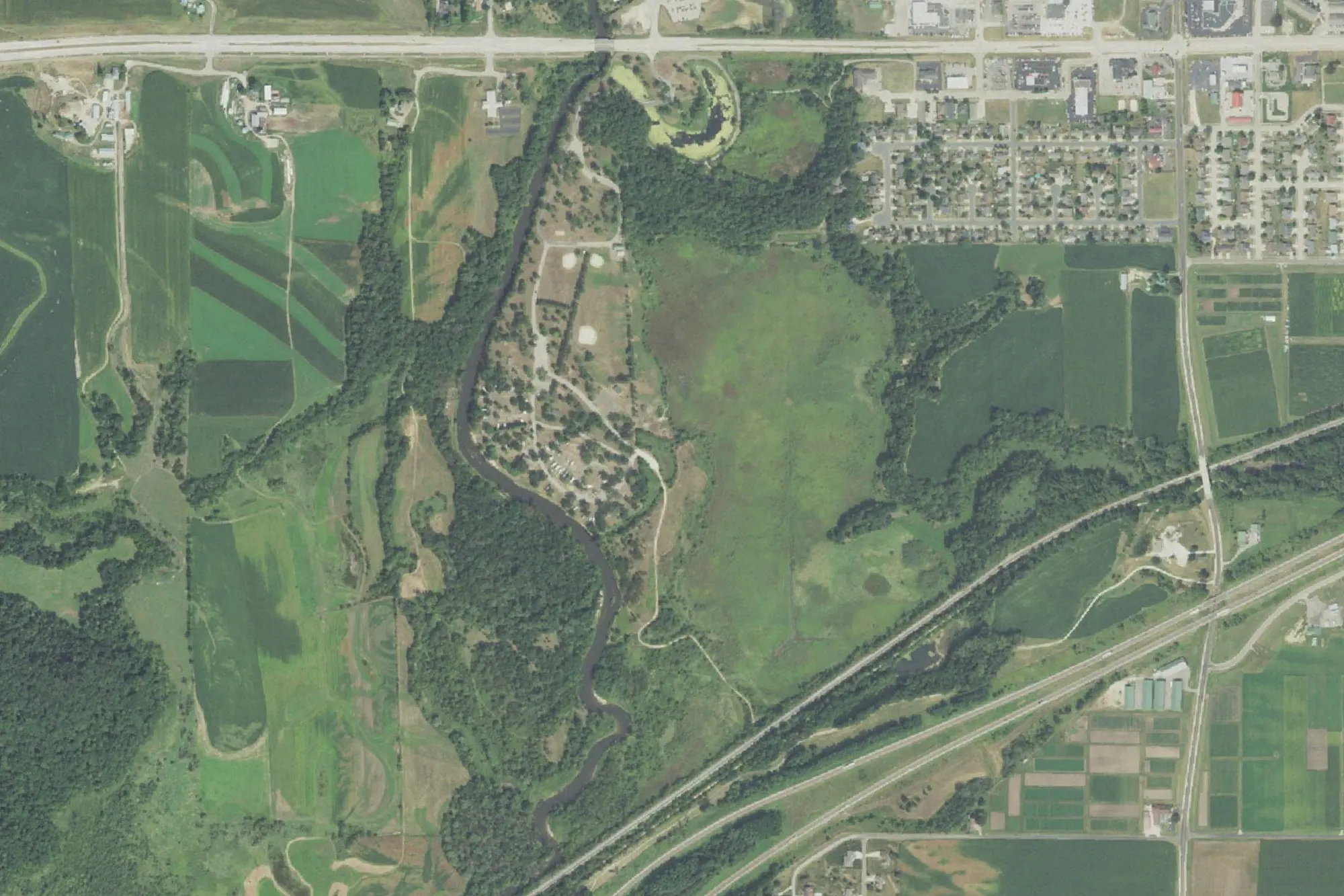 Aerial view of Veterans Memorial Park