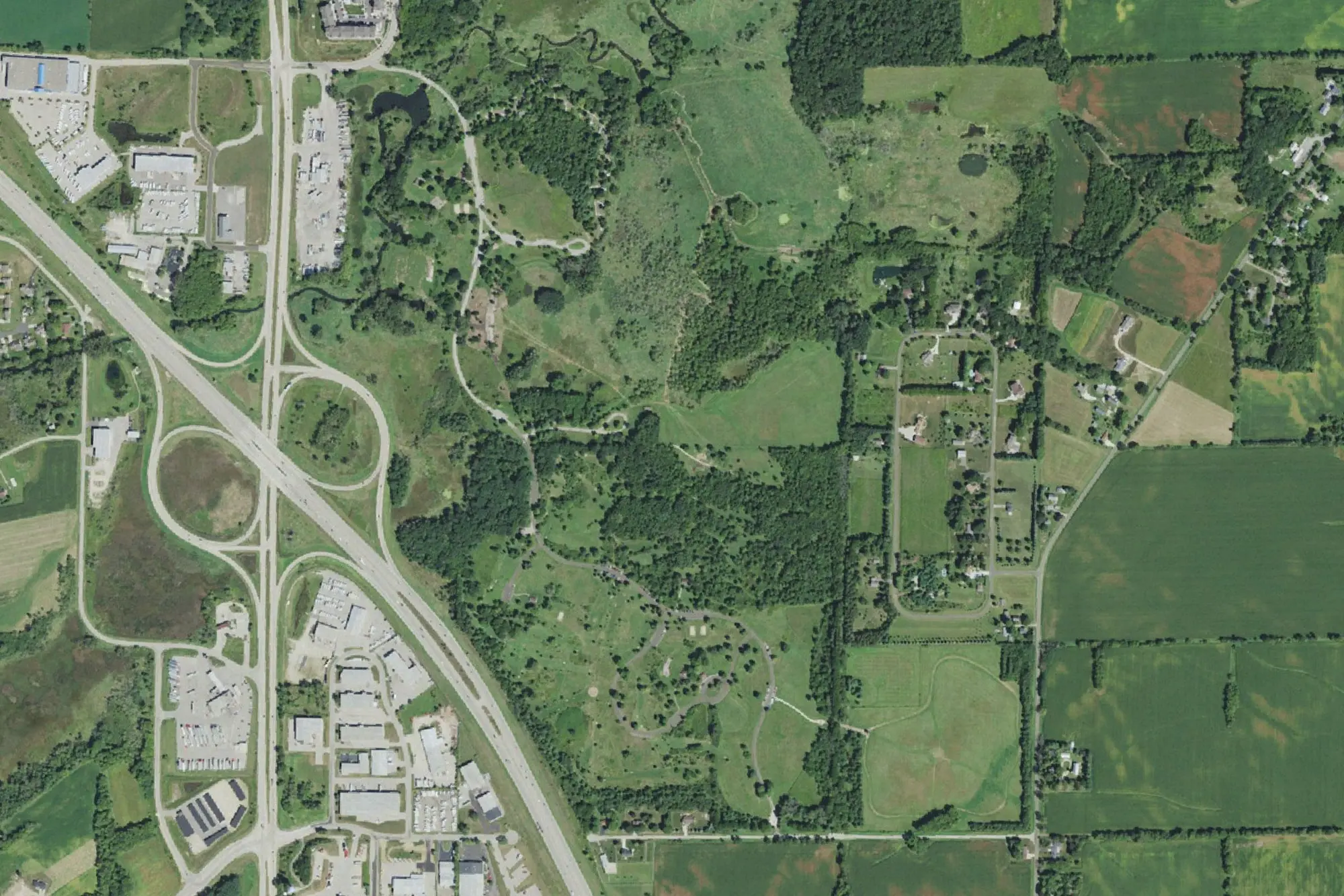 Aerial view of Token Creek County Park