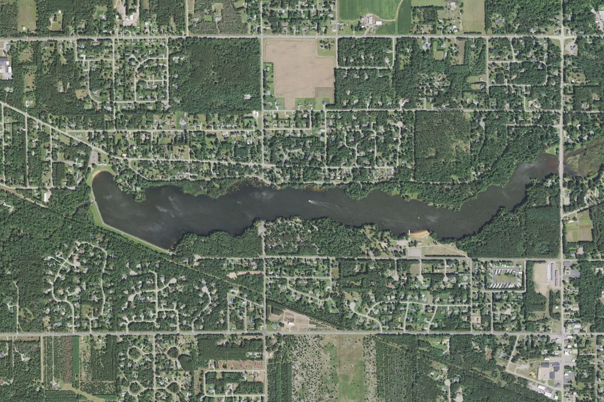 Aerial view of South Wood County Park
