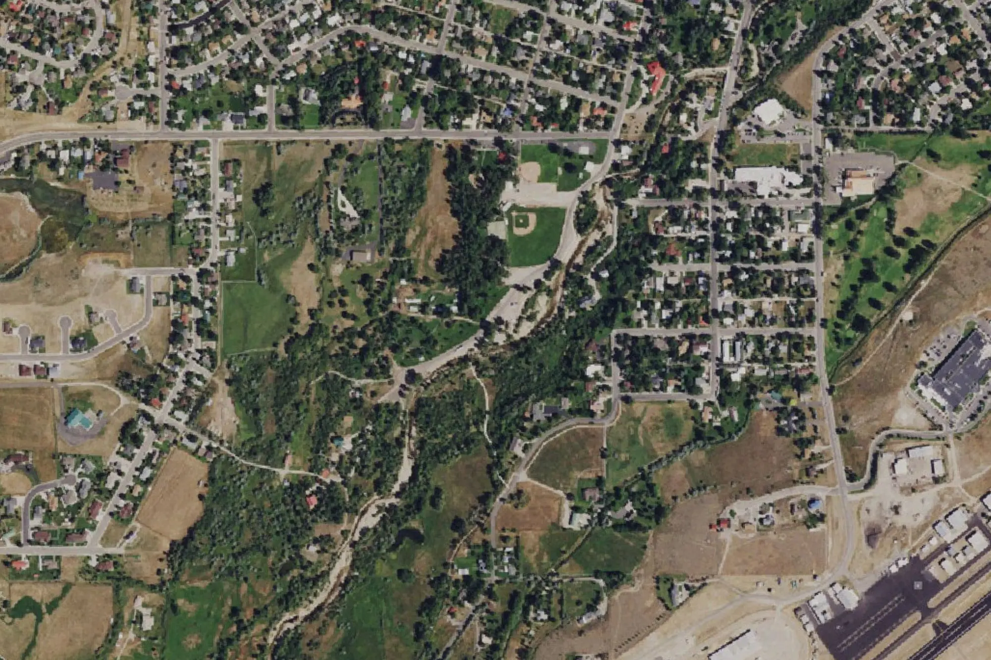 Aerial view of Town of Lander Park