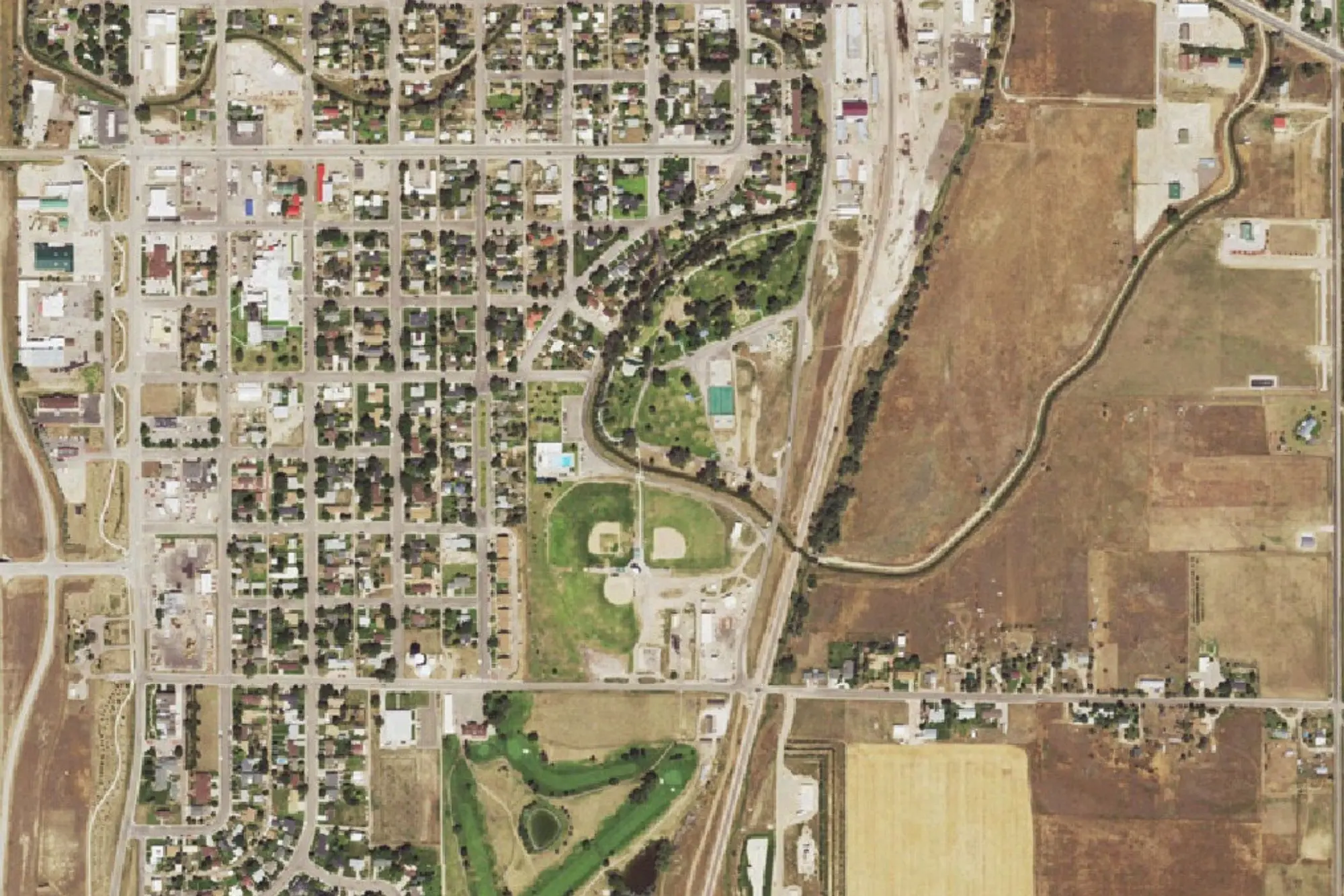Aerial view of Town of Wheatland - Lewis Park