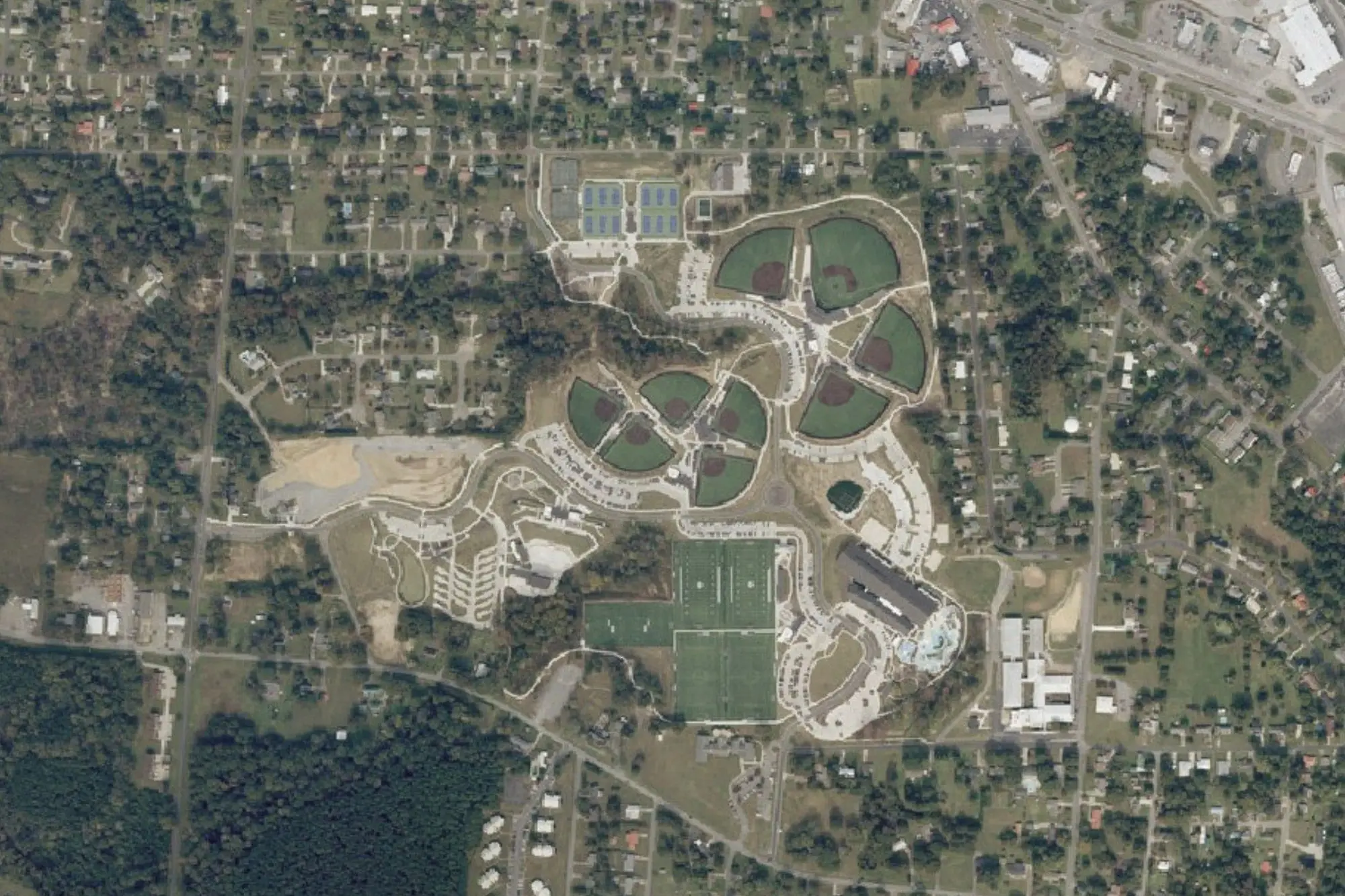 Aerial view of Albertville Recreation Center