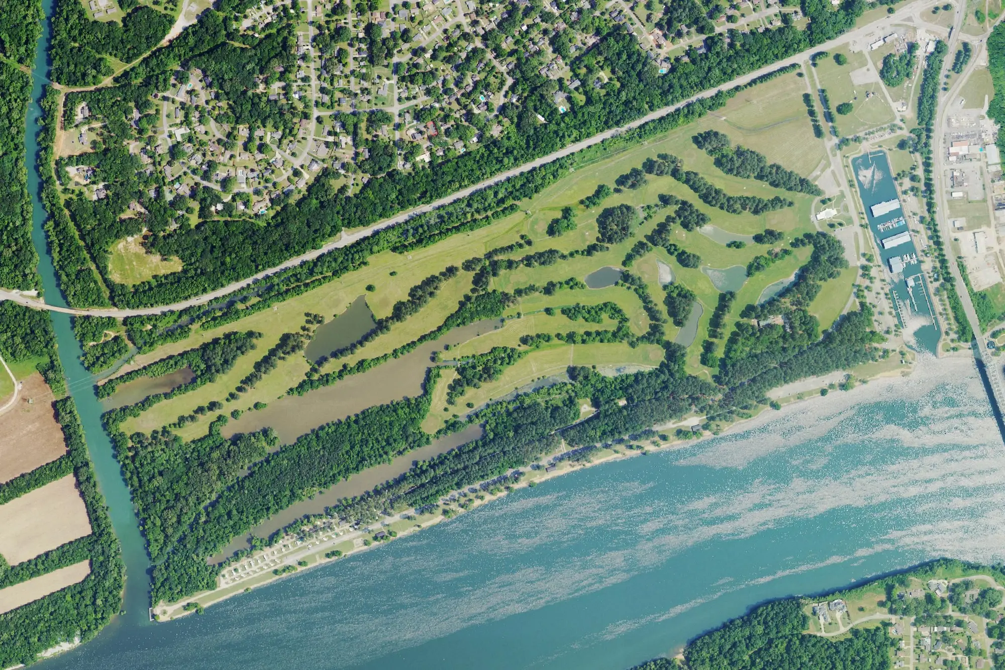 Aerial view of Mcfarland Park