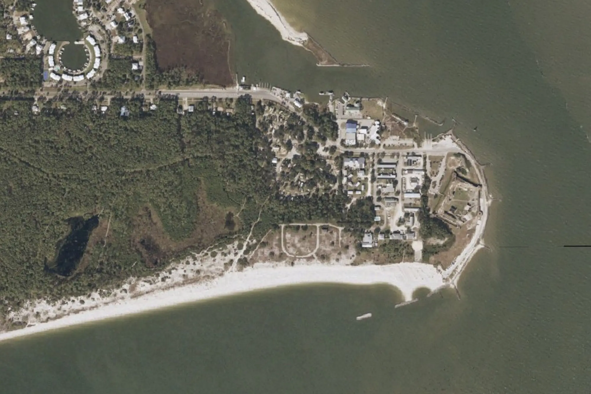 Aerial view of Dauphin Island Campground