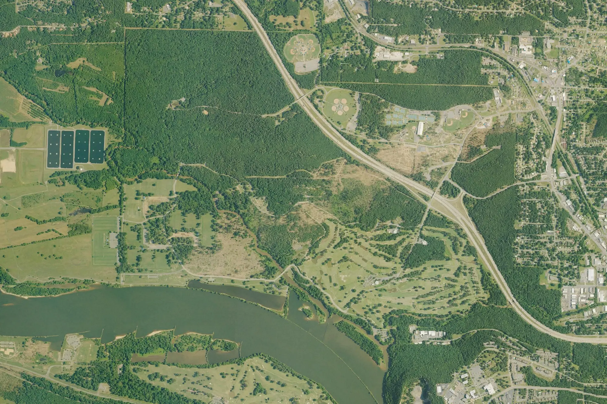 Aerial view of Burns Park