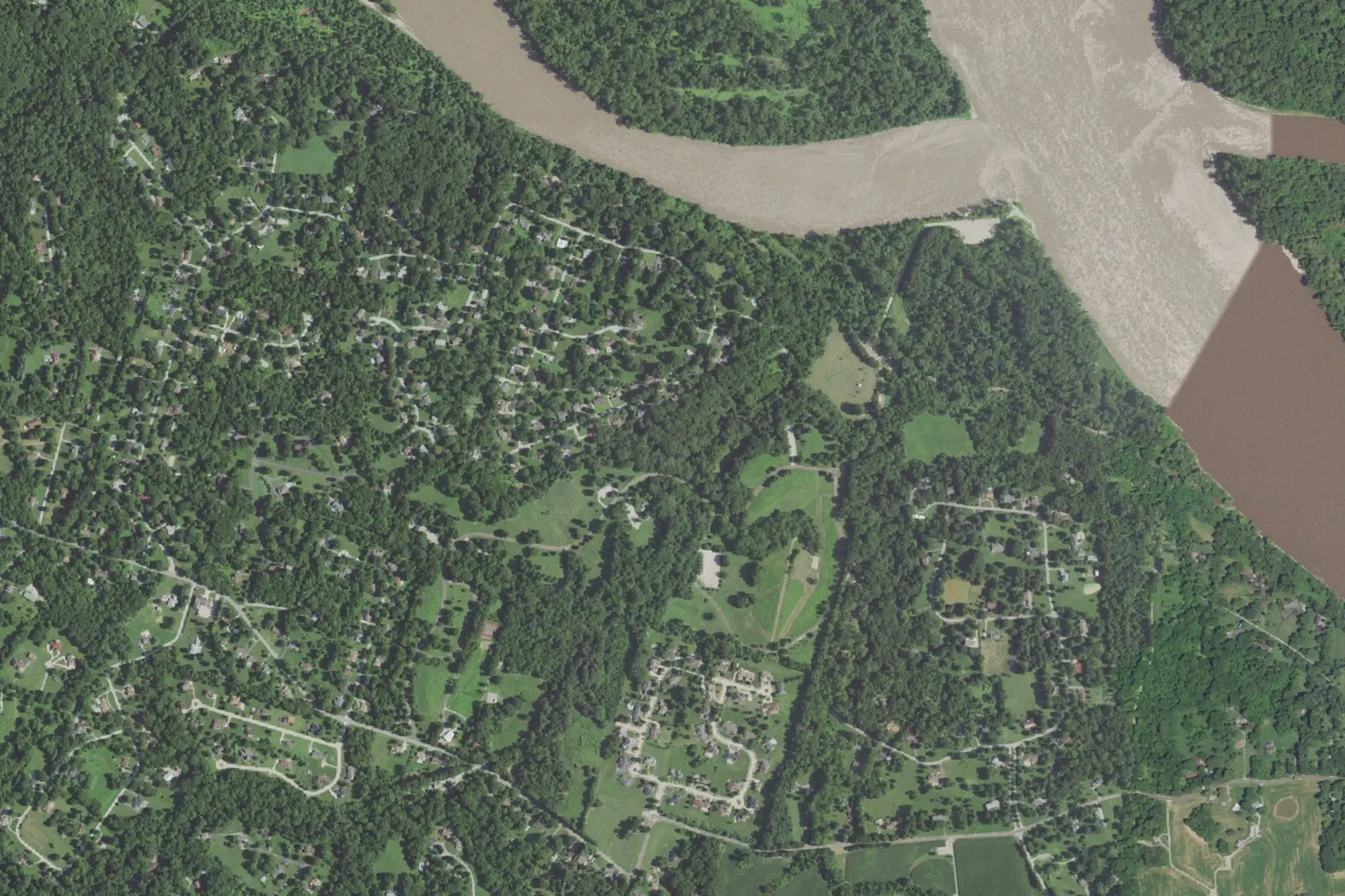 Aerial view of Sioux Passage Park