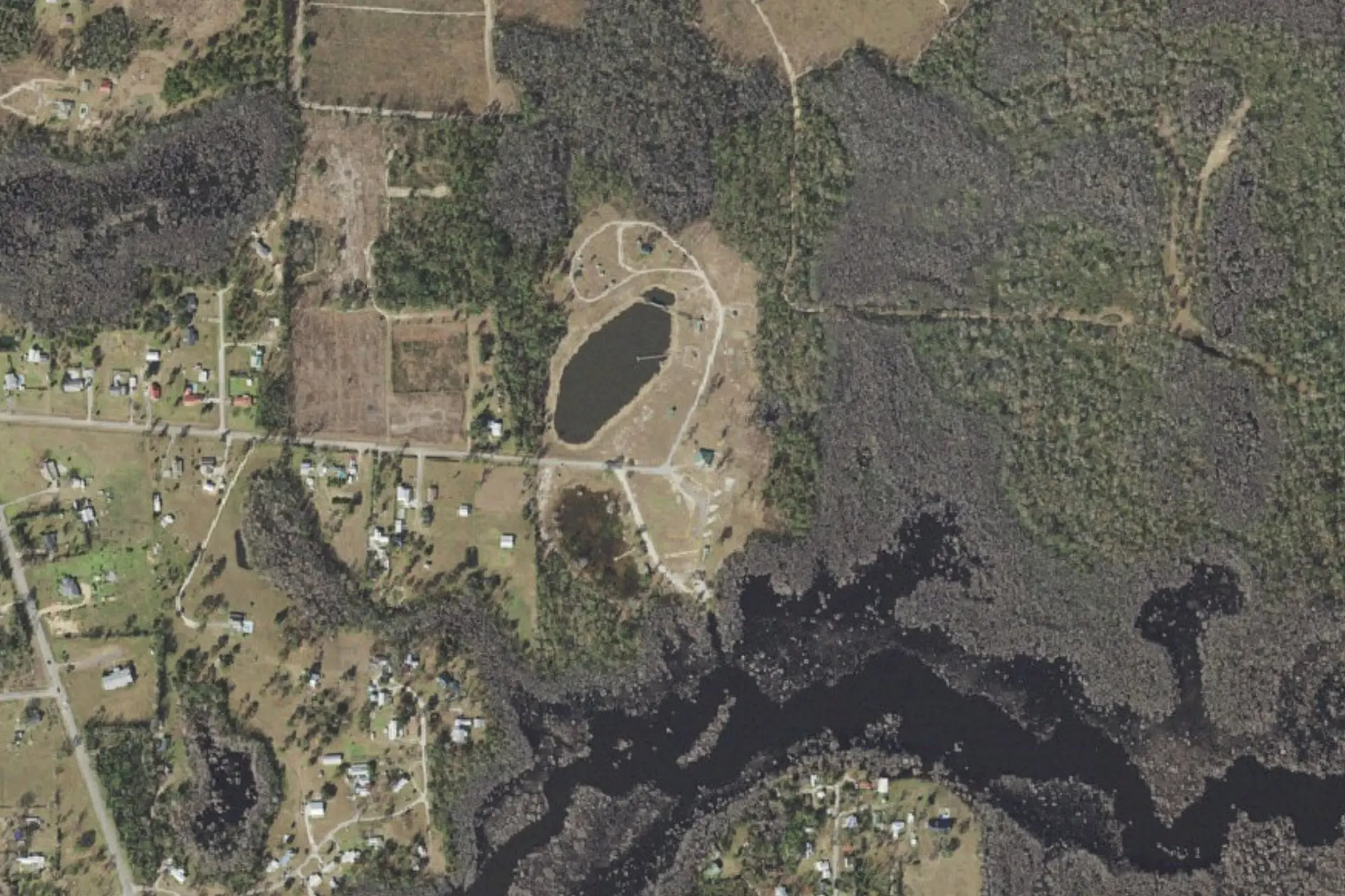 Aerial view of Dead Lakes Park