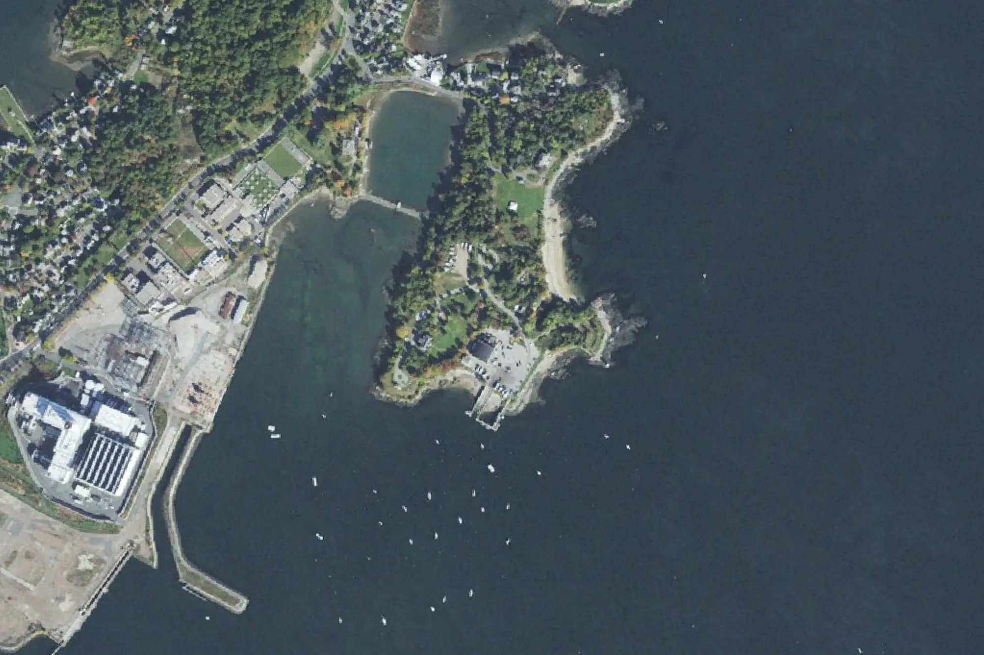 Aerial view of Winter Island/Waikiki Beach