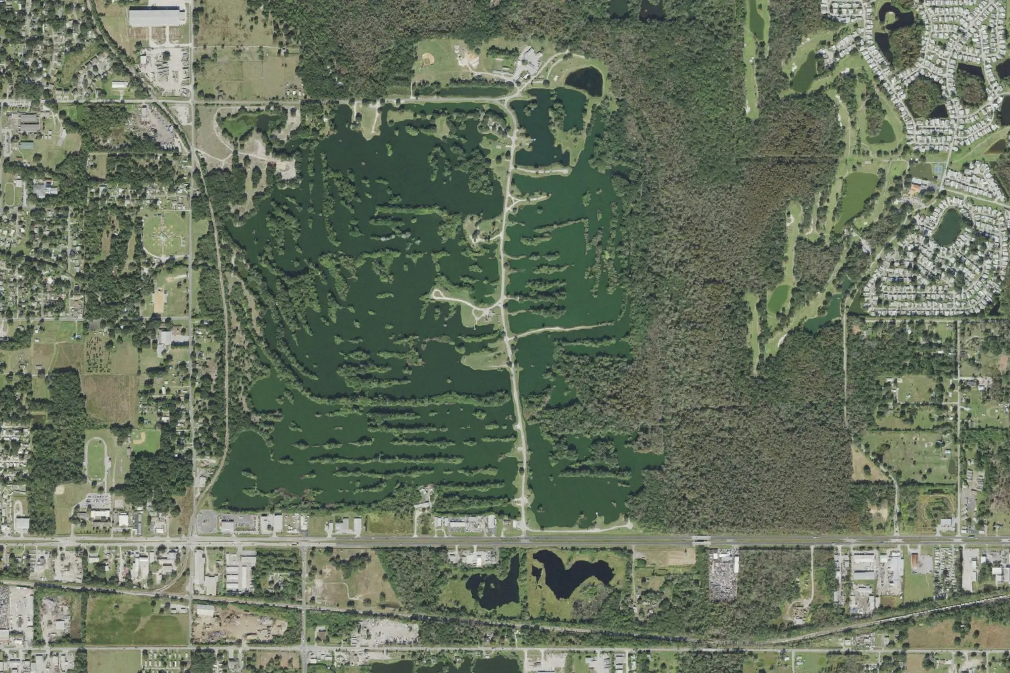 Aerial view of Saddle Creek County Park