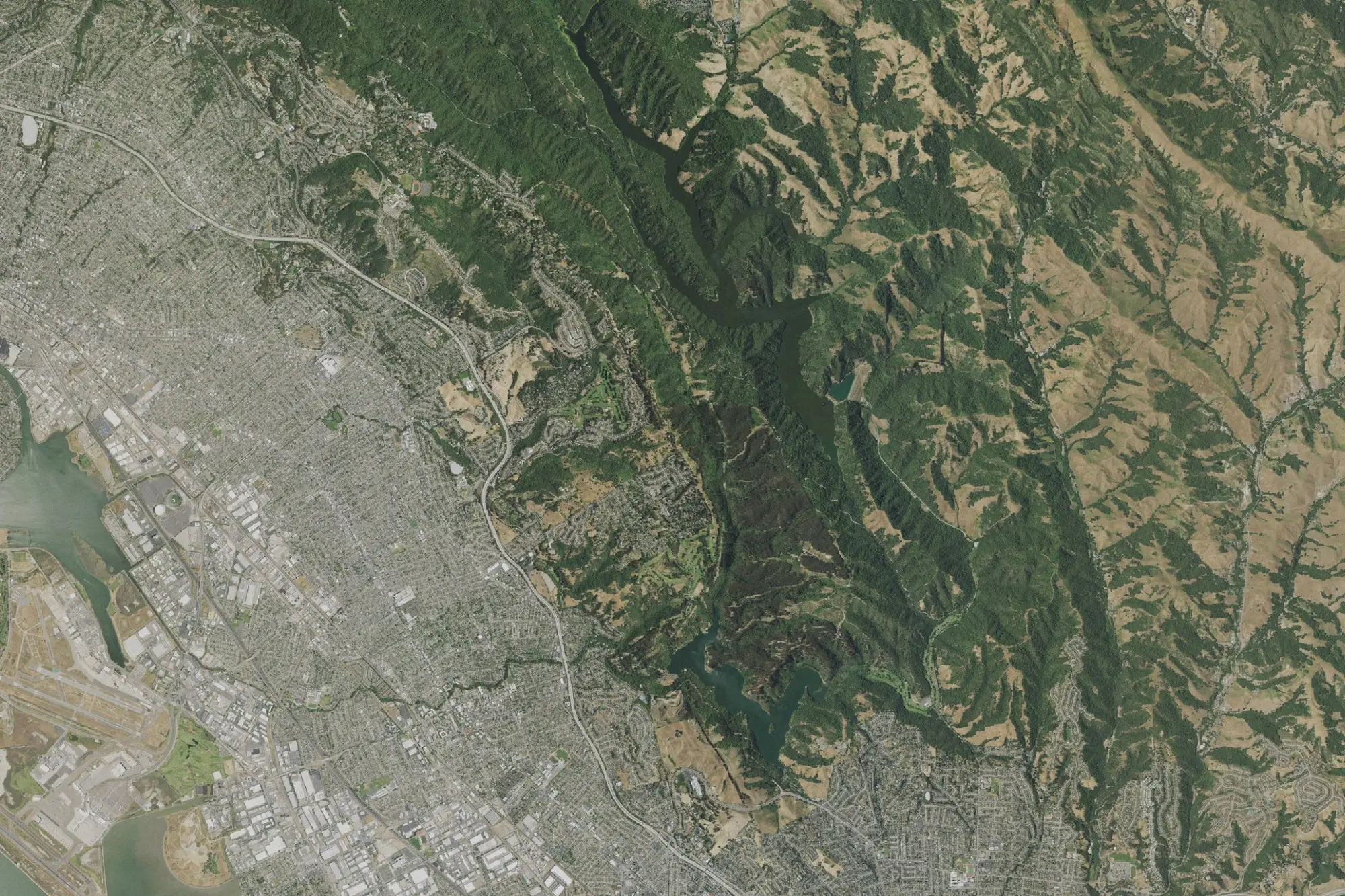 Aerial view of Anthony Chabot Regional Park