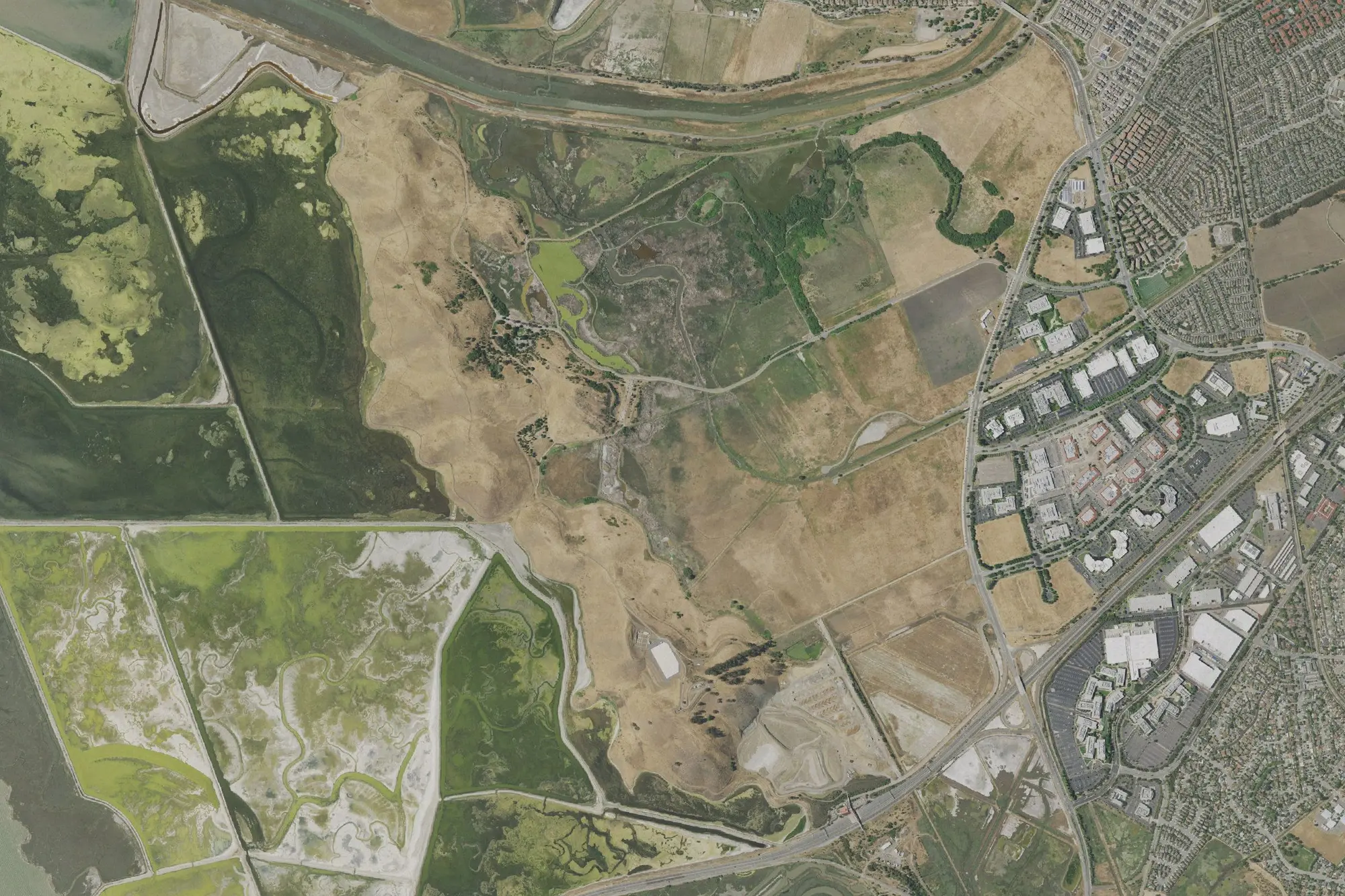 Aerial view of Coyote Hills Regional Park