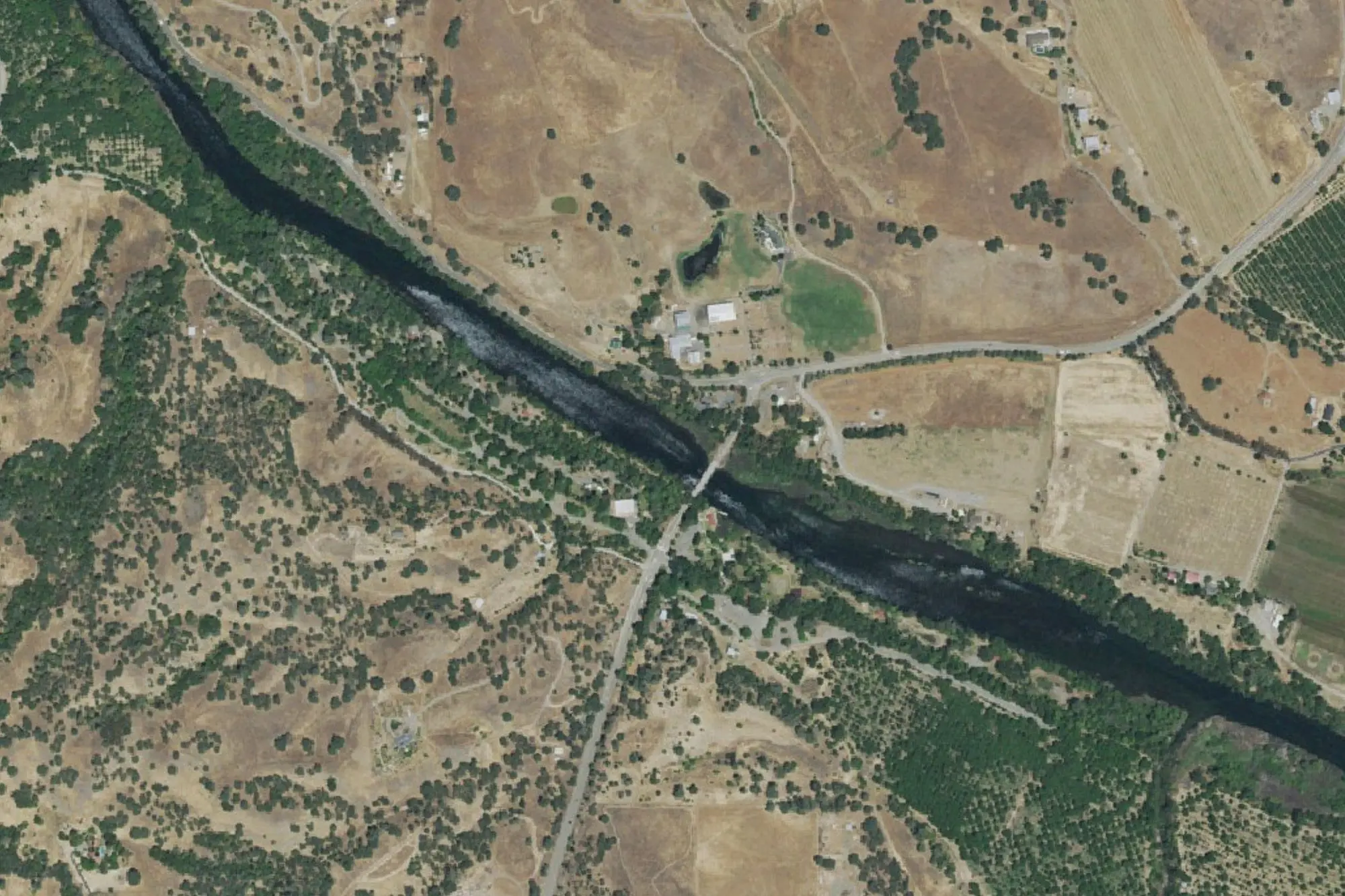Aerial view of Lake Solano County Park