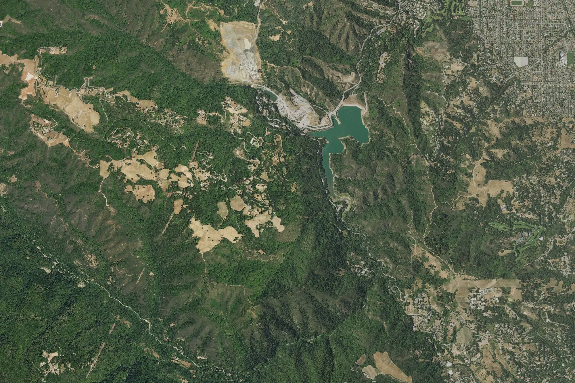 Aerial view of Stevens Creek County Park