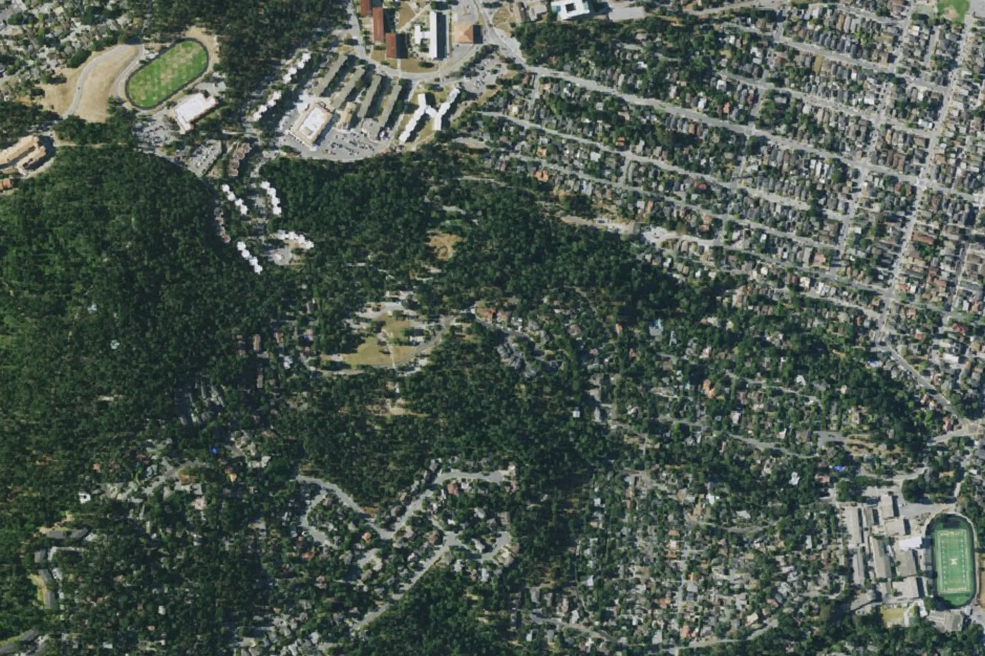 Aerial view of Veterans Memorial Park